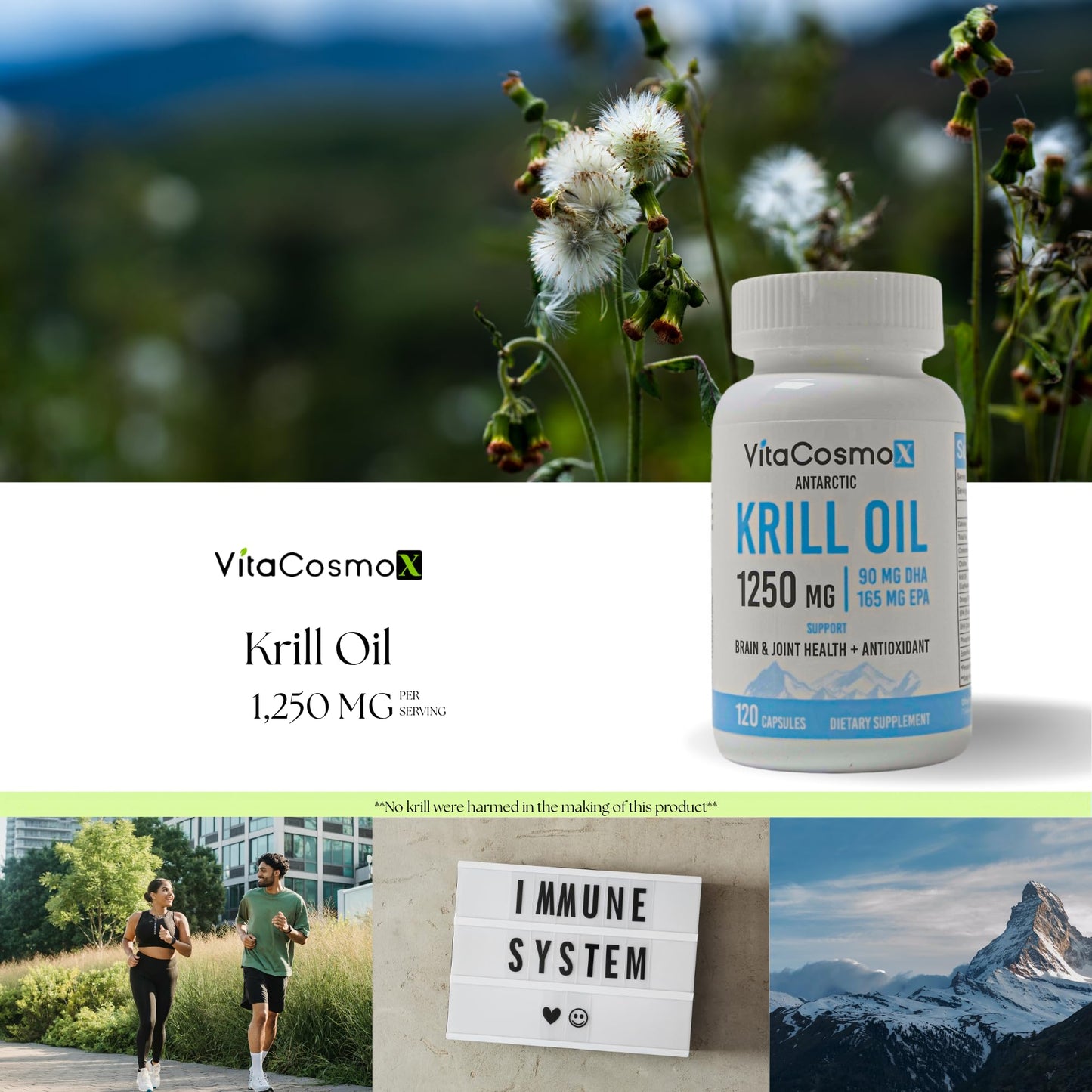 VitaCosmoX Antarctic Krill Oil Softgel 120 Count
