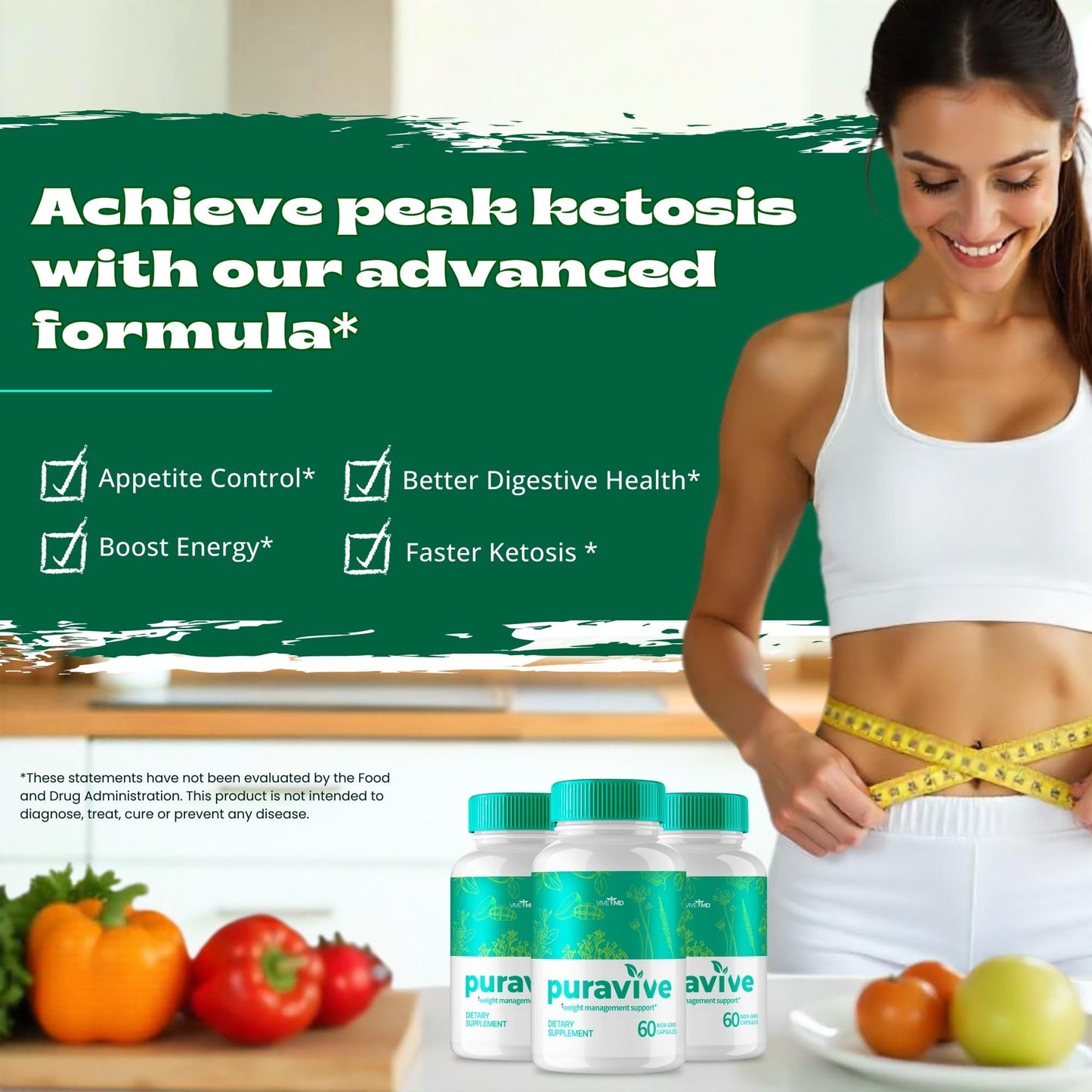 VIVE MD Puravive Premium Weight Loss Capsules, 180 Capsules
