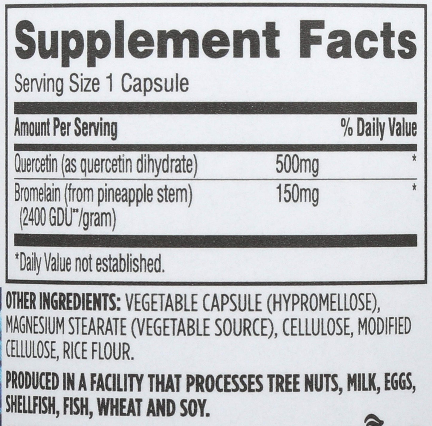 Whole Foods Market Quercetin with Bromelain Capsule 100 Count