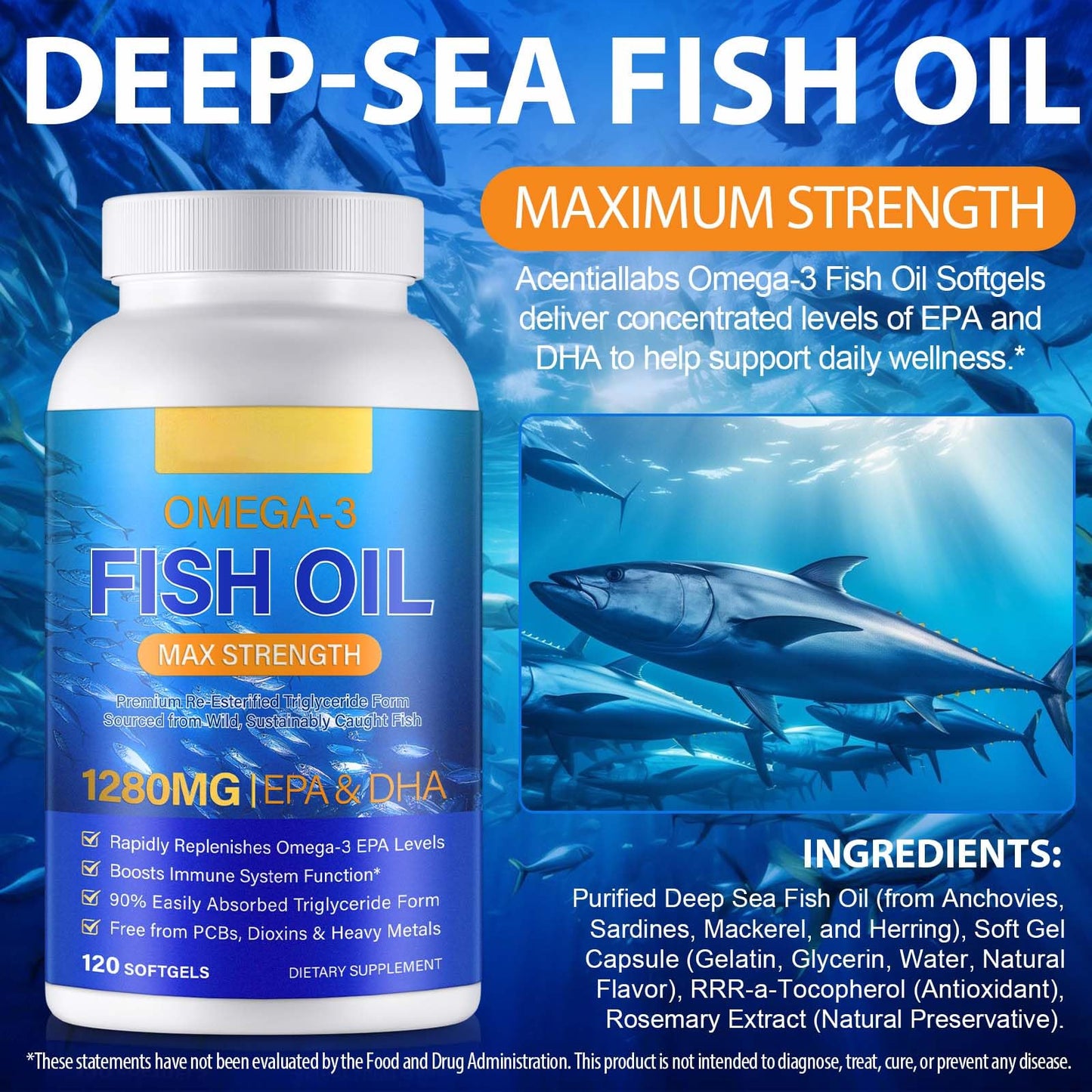 AEBEFBAW Omega 3 Fish Oil Softgels 120