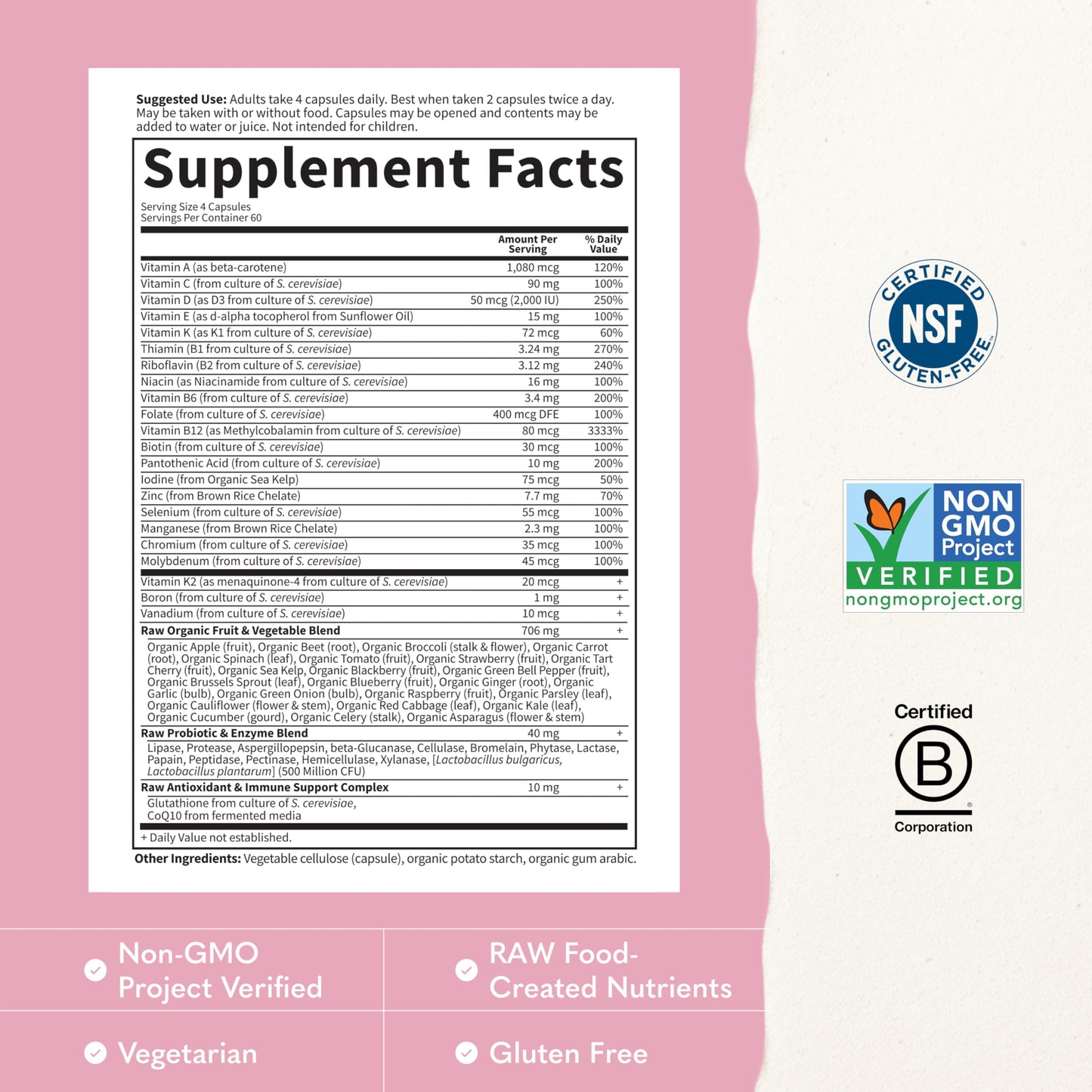 Garden of Life Vitamin Code Multivitamin for Women 50 & Over Capsules, 240 Capsules