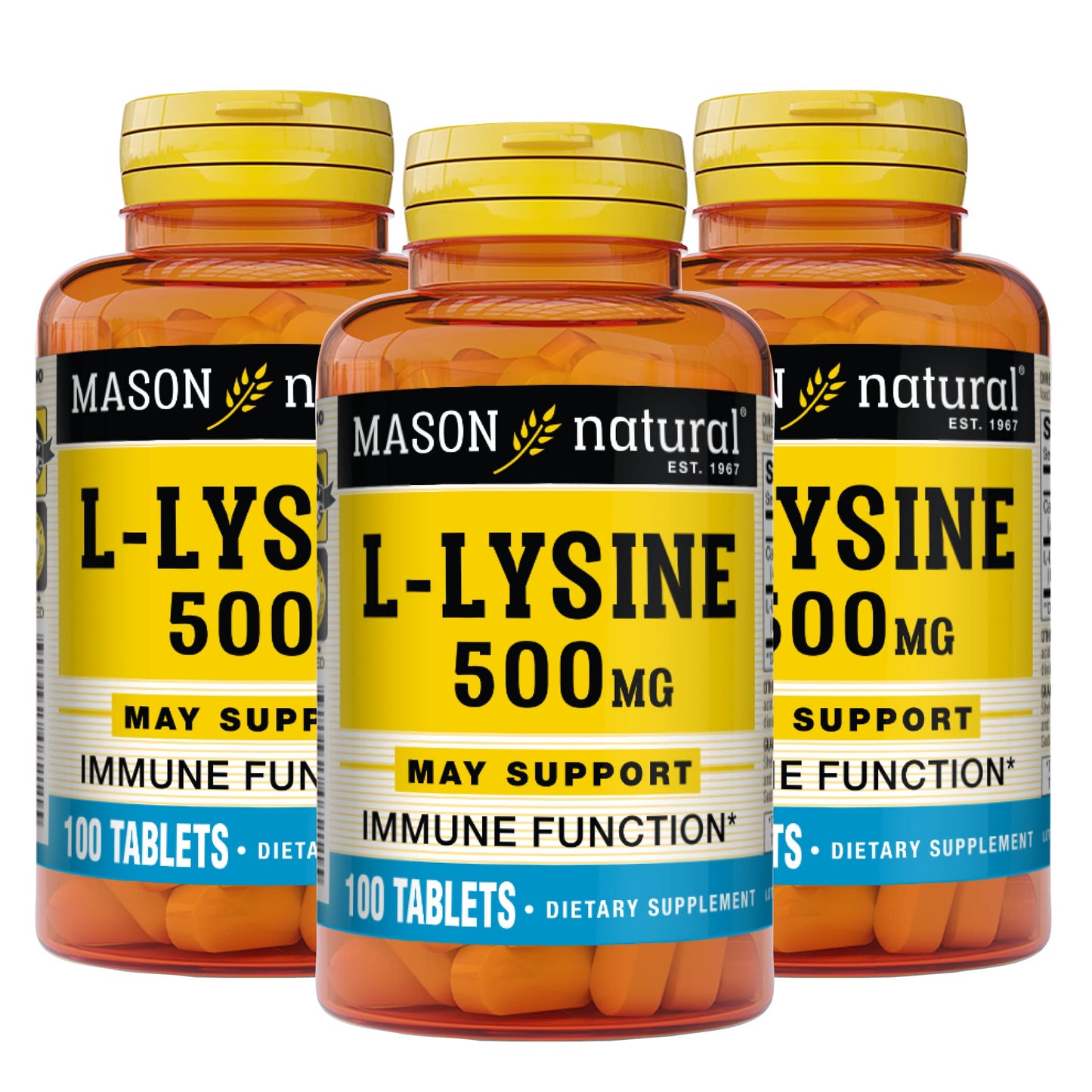 Mason Natural L-Lysine 500 mg with Calcium Tablets, 300 Count