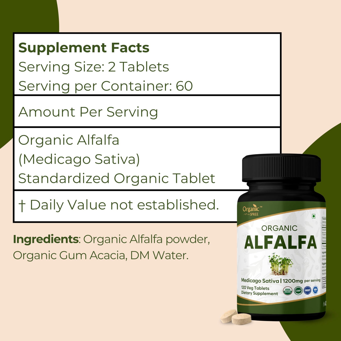 ORGANIC SPREE Alfalfa Tablets 120