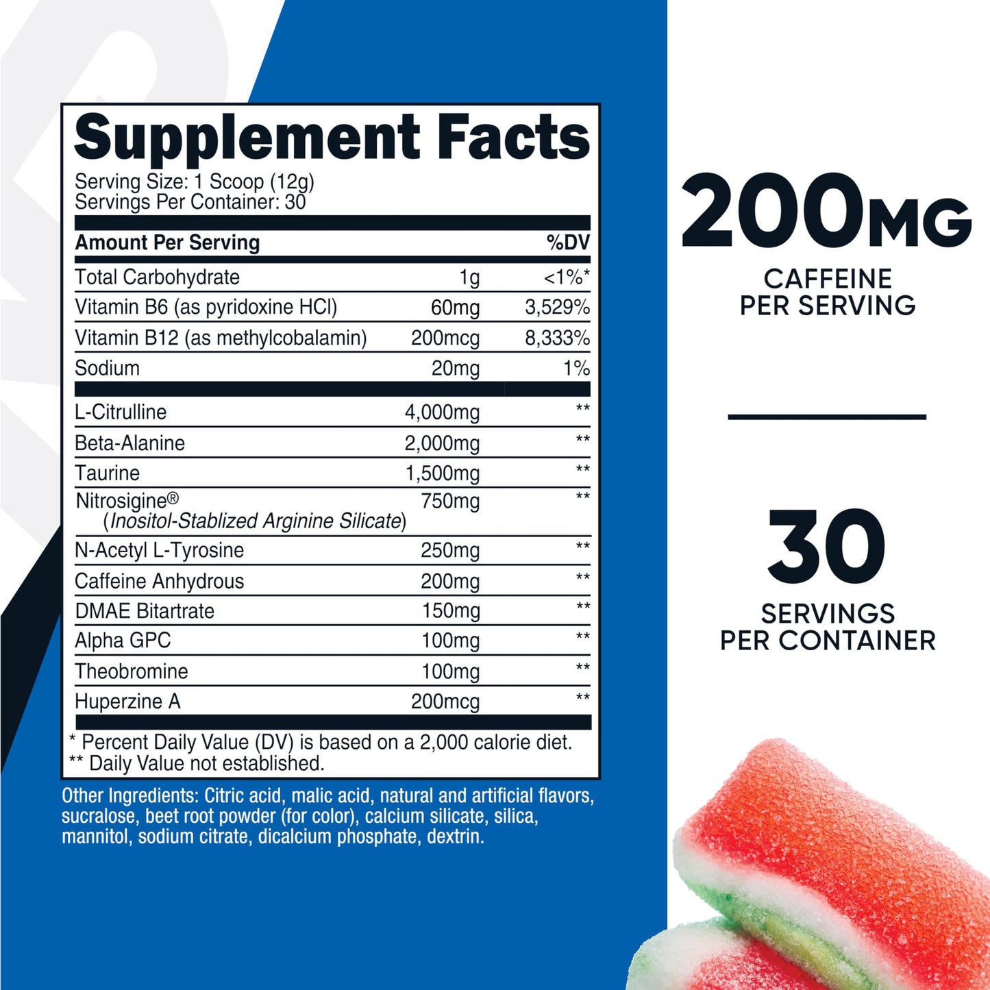 Nutricost Pre-Workout Powder Watermelon Candy 13