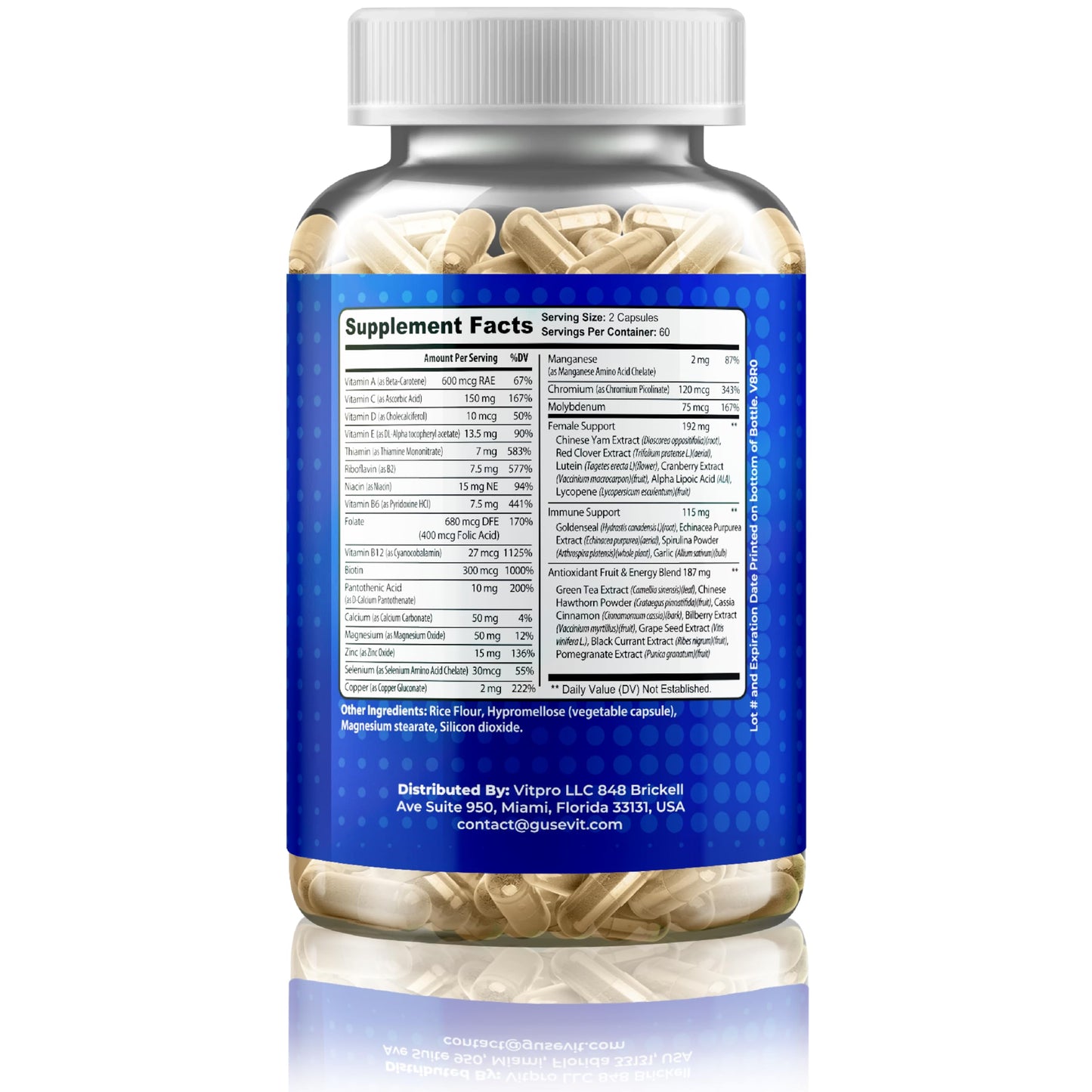 Gusevit 35-in-1 Men's Multivitamins for Immune Support, Stamina & Energy Boost Capsules 120 Count