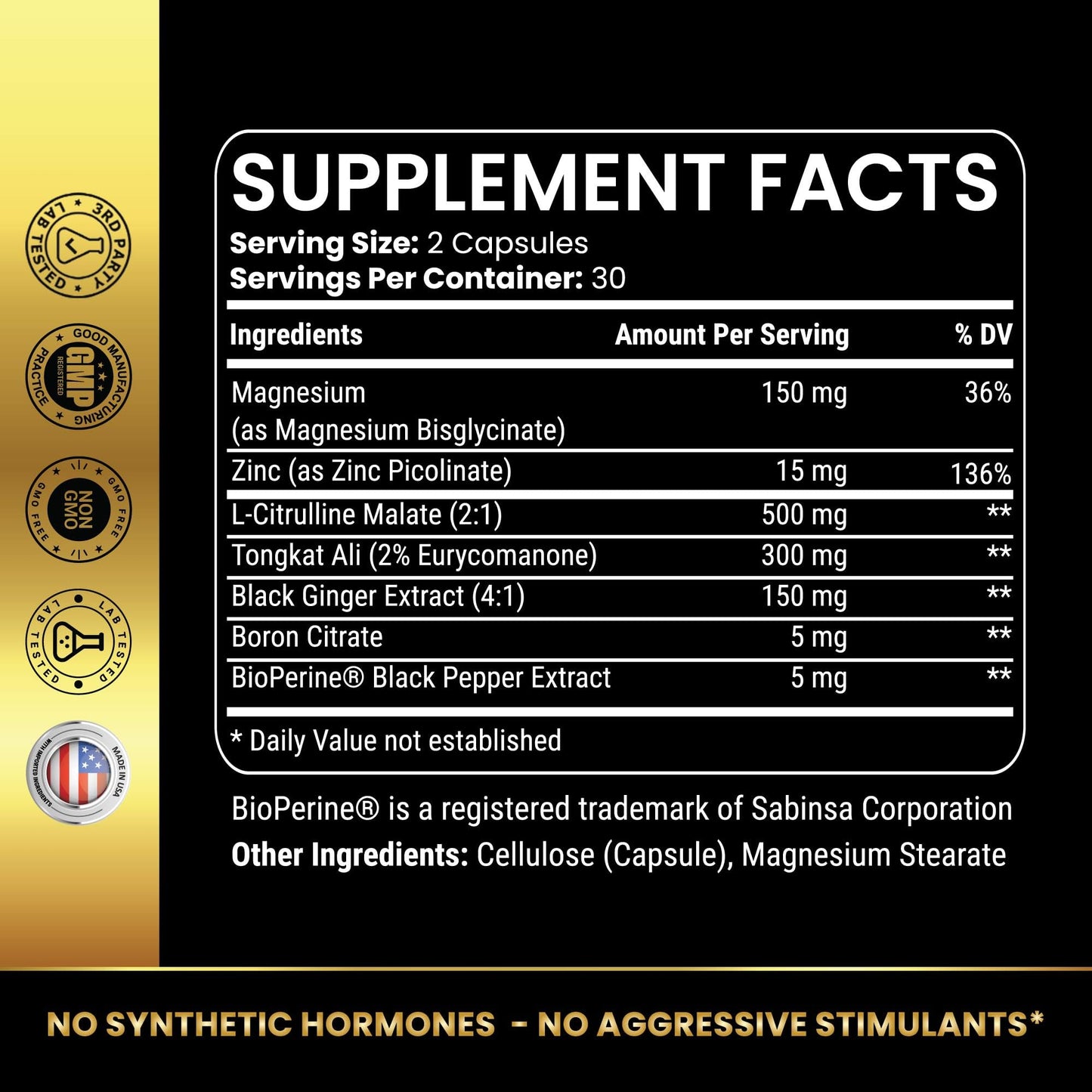 Suppharma Tongalis Testosterone & Nitric Oxide Support Capsule, 60 Veggie Capsules