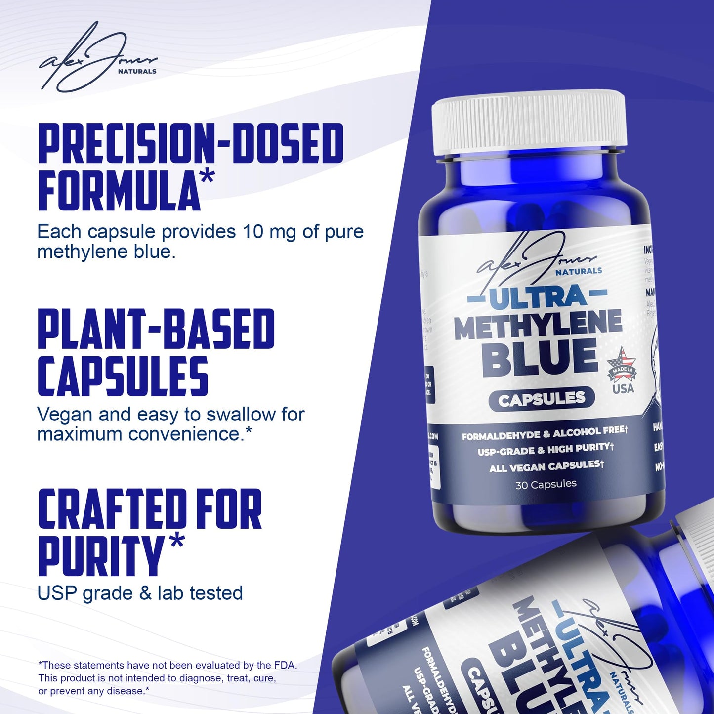 Alex Jones Naturals Methylene Blue with Vitamin C 30 Capsules