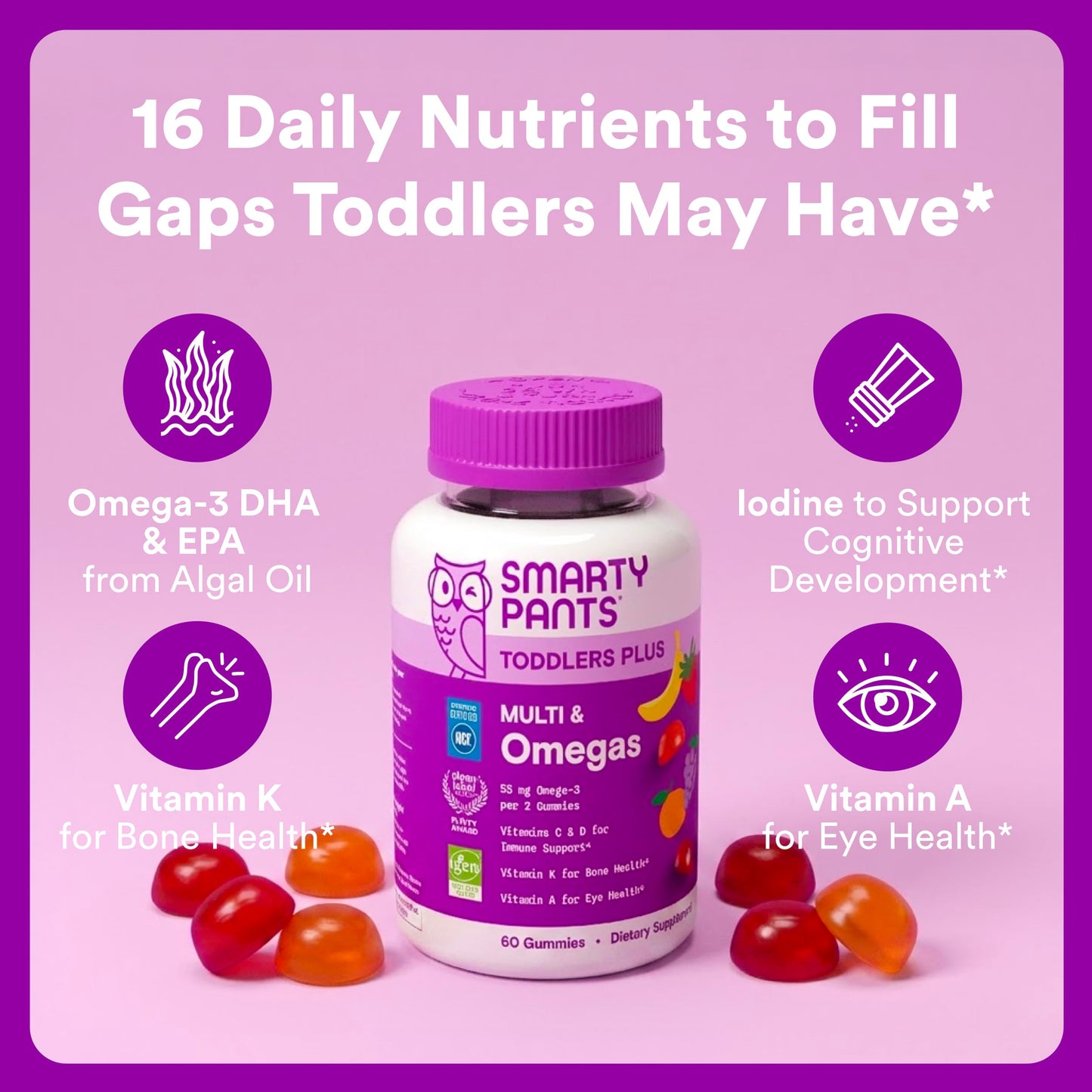 SmartyPants Toddler Multivitamin Gummies 60 Count