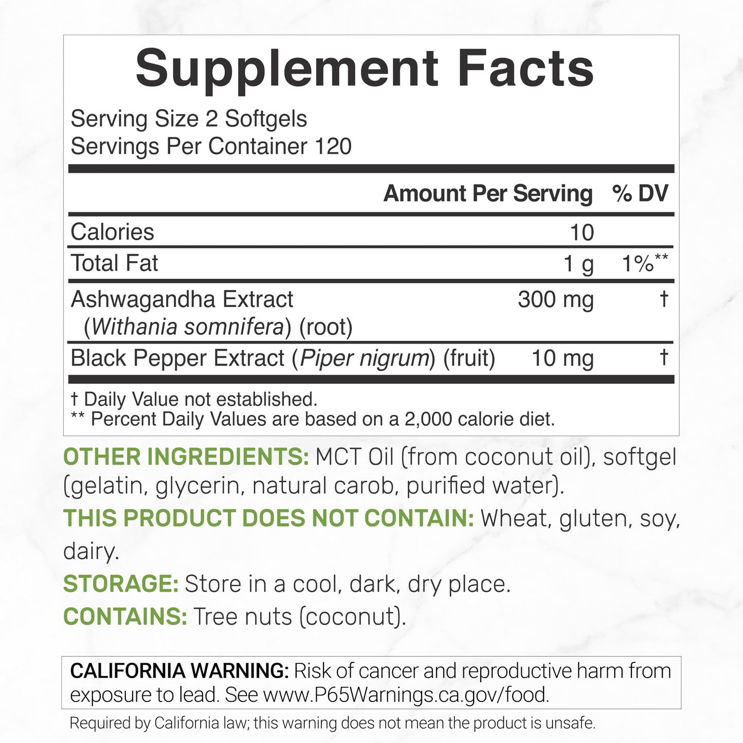 DEAL SUPPLEMENT Ashwagandha Extract with Black Pepper Extract Softgels 240 Count