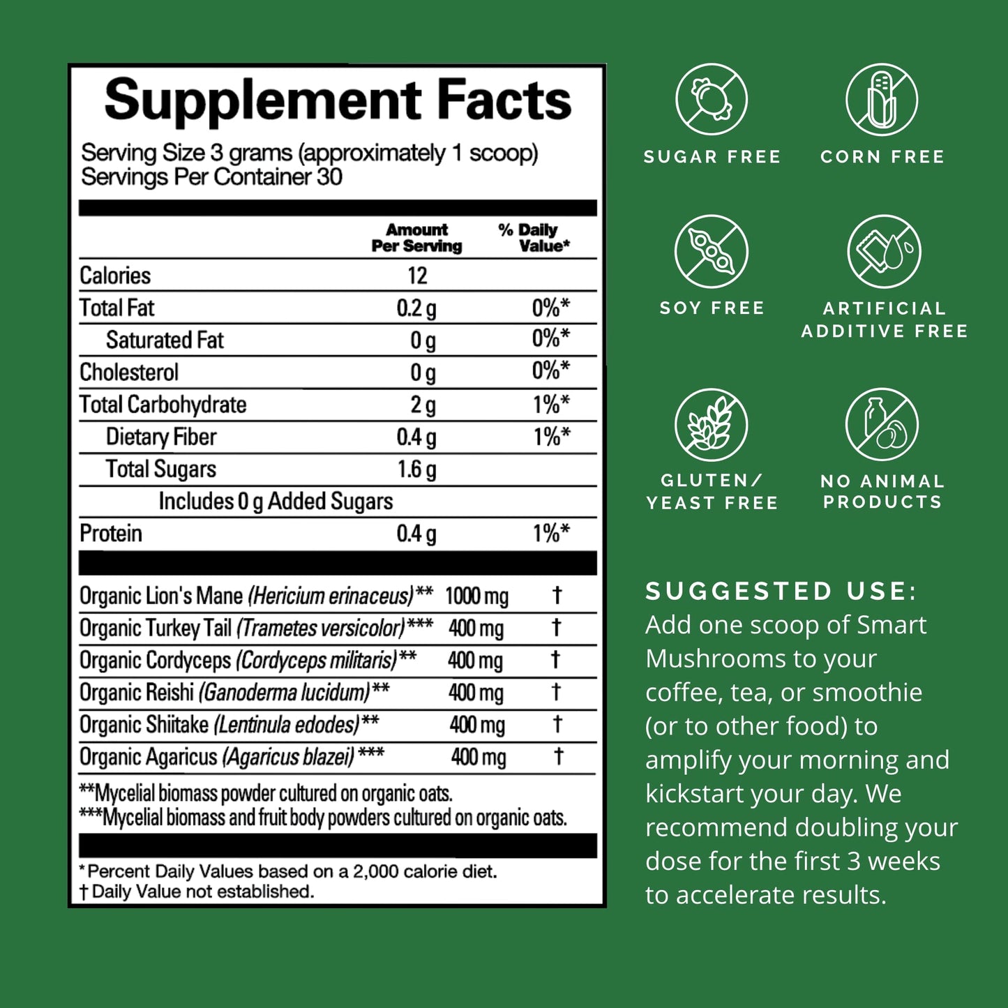BRAINMD Dr Amen Smart Mushrooms Powder 3.2 oz