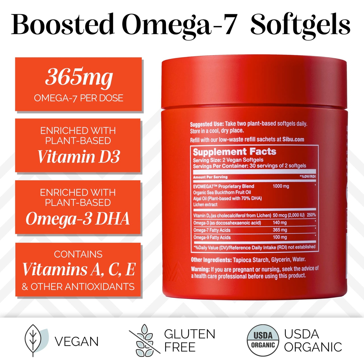 sibu Sea Buckthorn Omega-7 Plus Capsules 60 Count