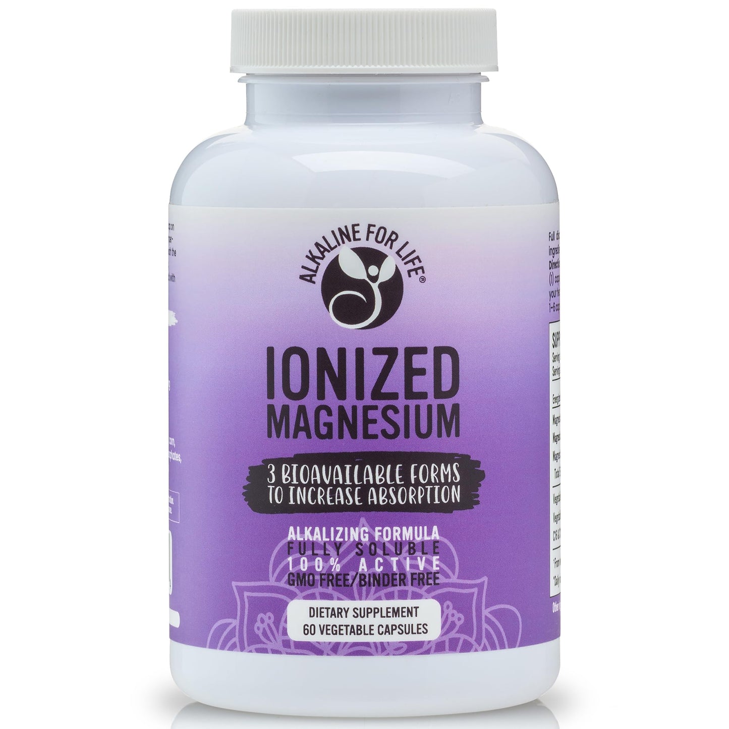 Alkaline for Life Ionized Magnesium – Glycinate, Citrate & Ascorbate (110 mg Total Elemental), Multi-Form High Absorption, 60 Capsules