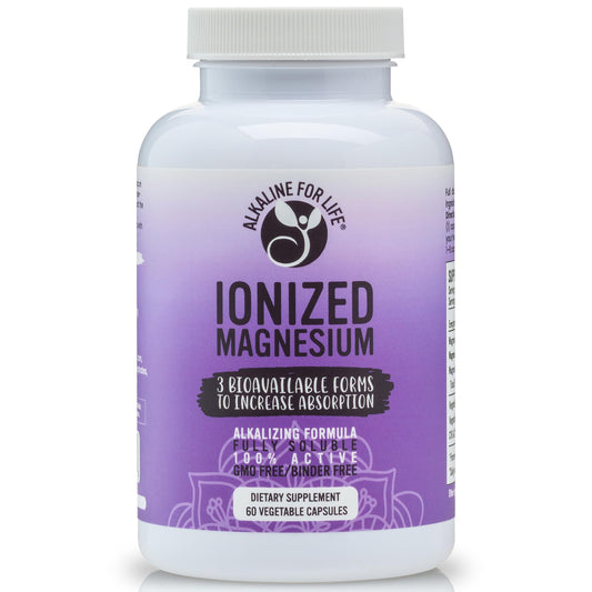 Alkaline for Life Ionized Magnesium – Glycinate, Citrate & Ascorbate (110 mg Total Elemental), Multi-Form High Absorption, 60 Capsules