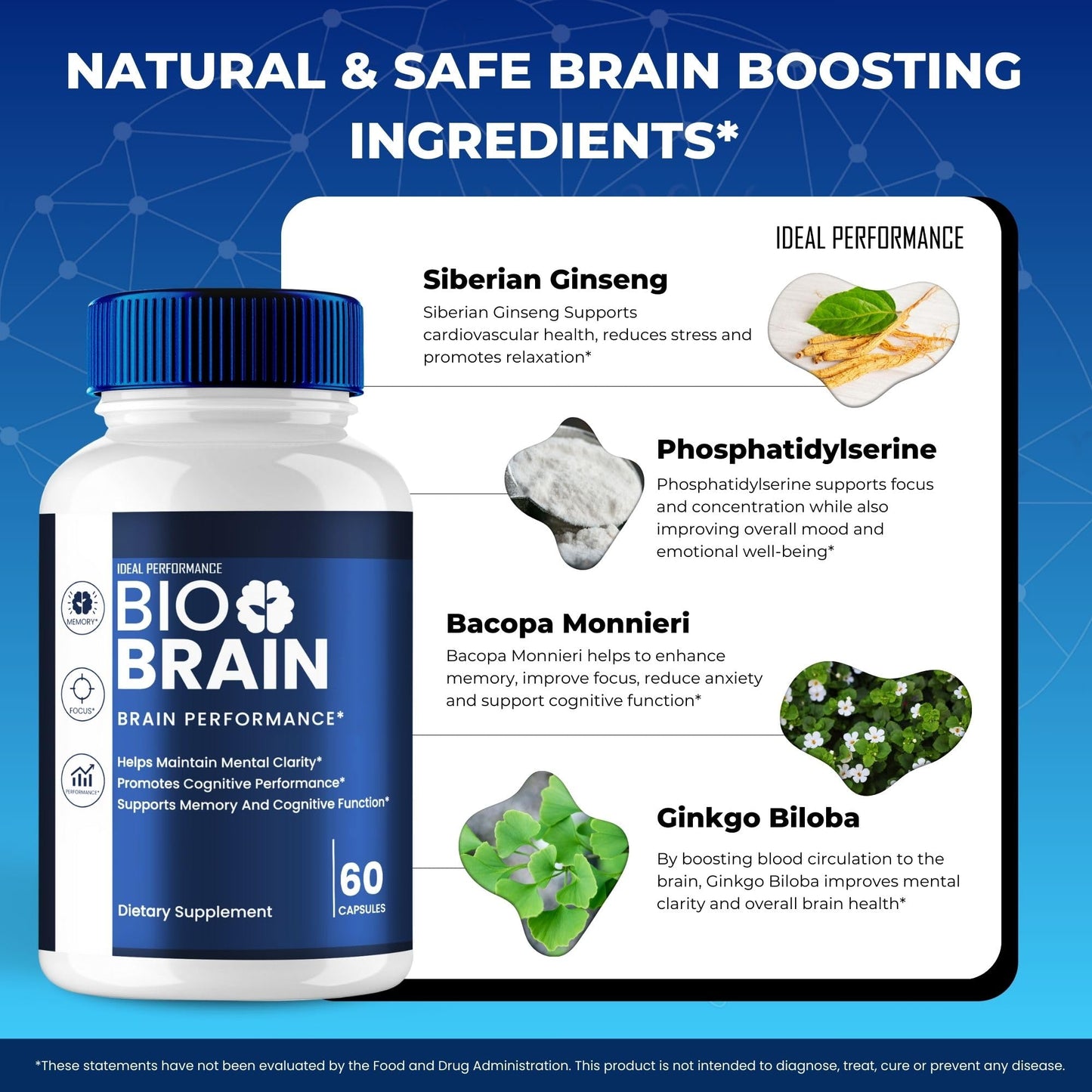 IDEAL PERFORMANCE Bio Brain, 60 Capsules
