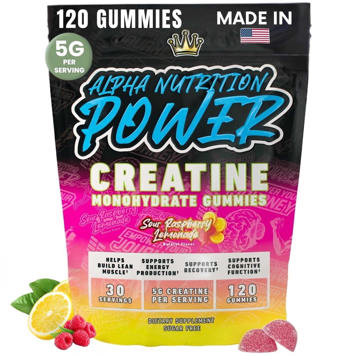 Alpha Nutrition Power Creatine Monohydrate Gummies 120 Gummies