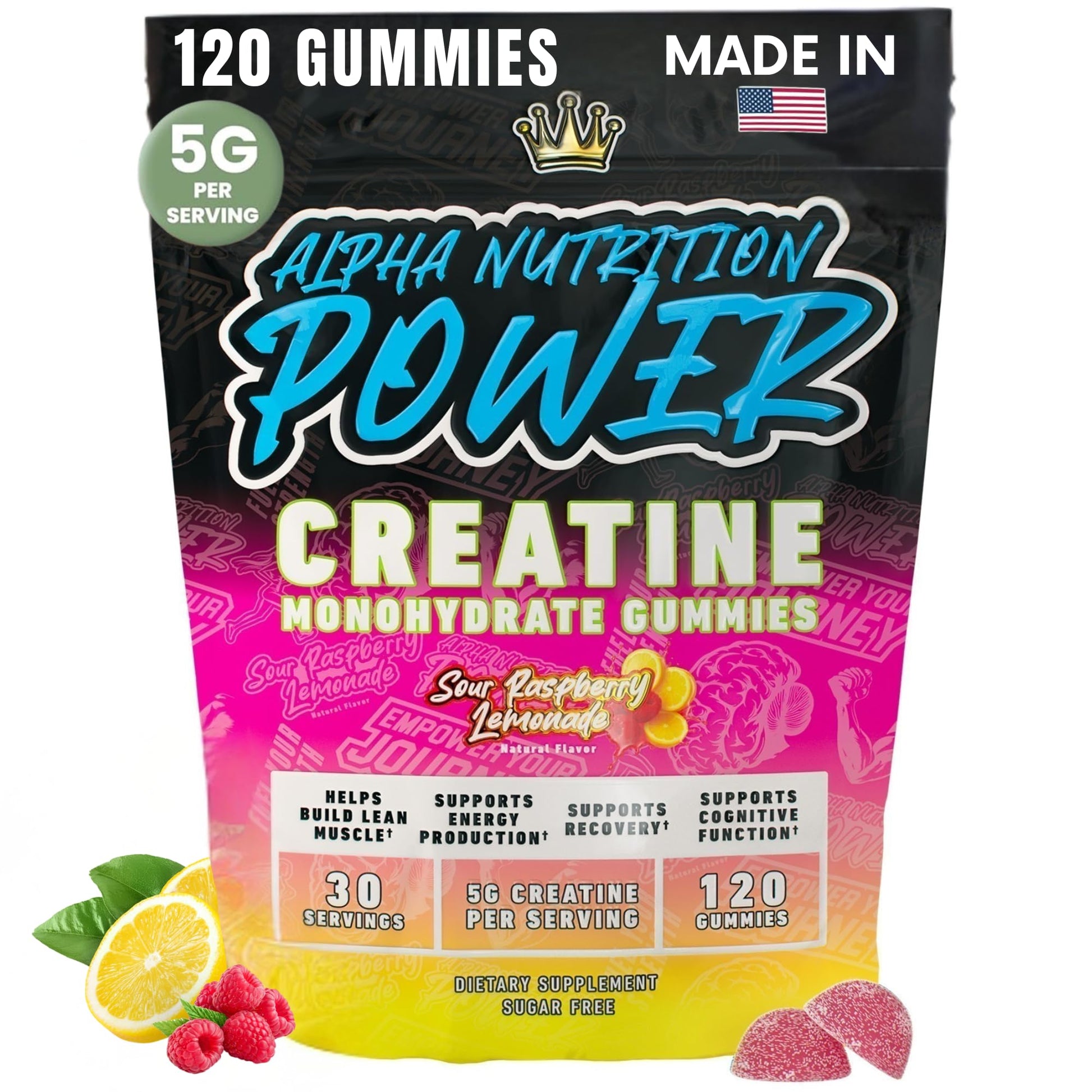 Alpha Nutrition Power Creatine Monohydrate Gummies 120 Gummies