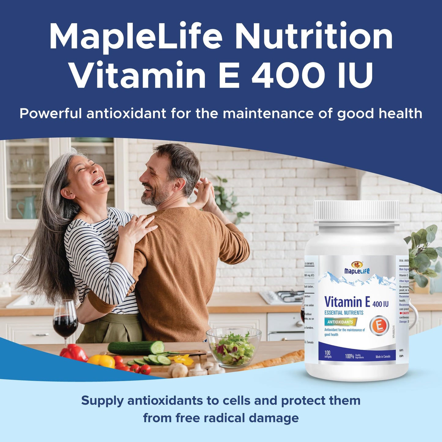 MapleLife Vitamin E 400IU Natural Softgels, 100 Count