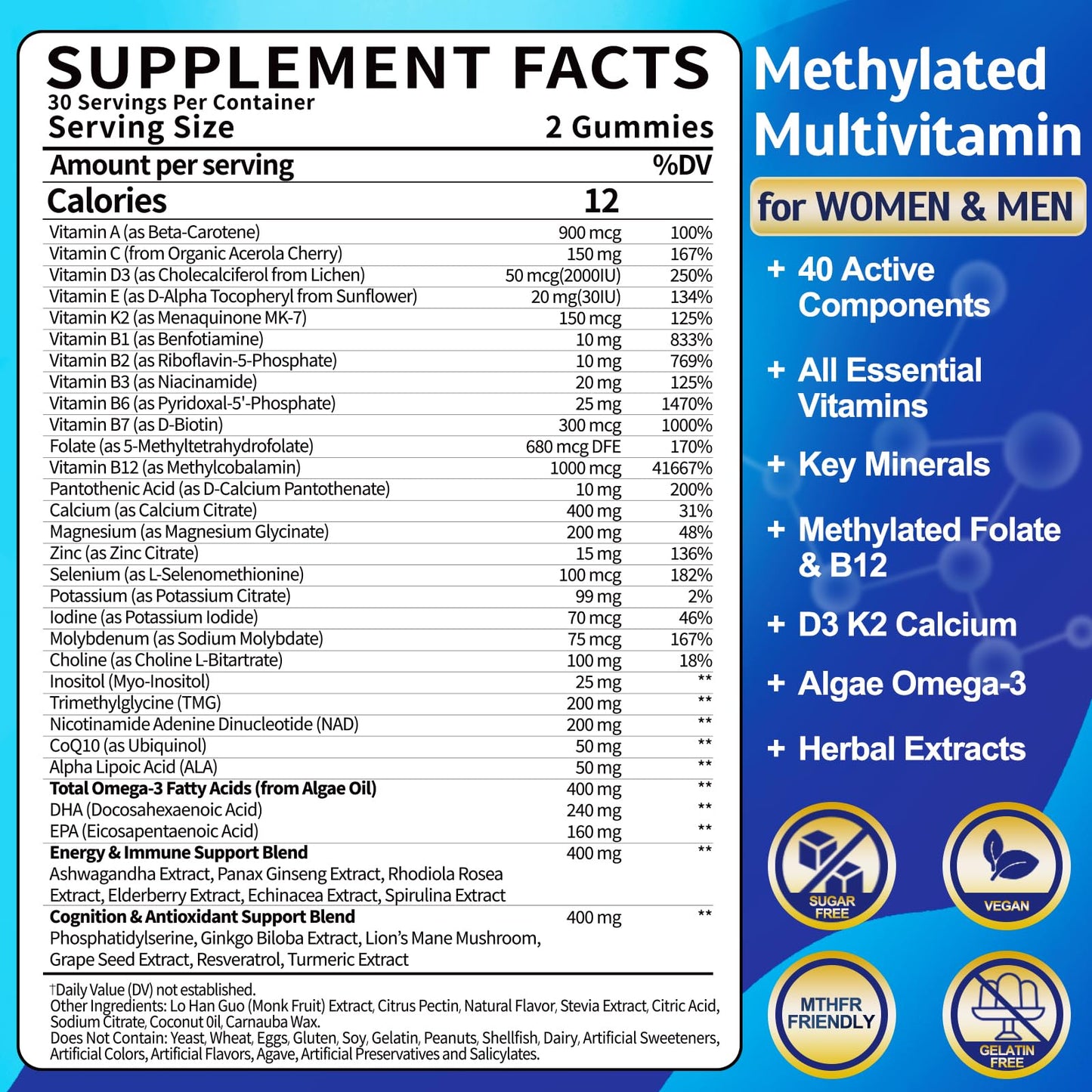 Ceecisee Adults Methylated Multivitamin Gummies 120 Count