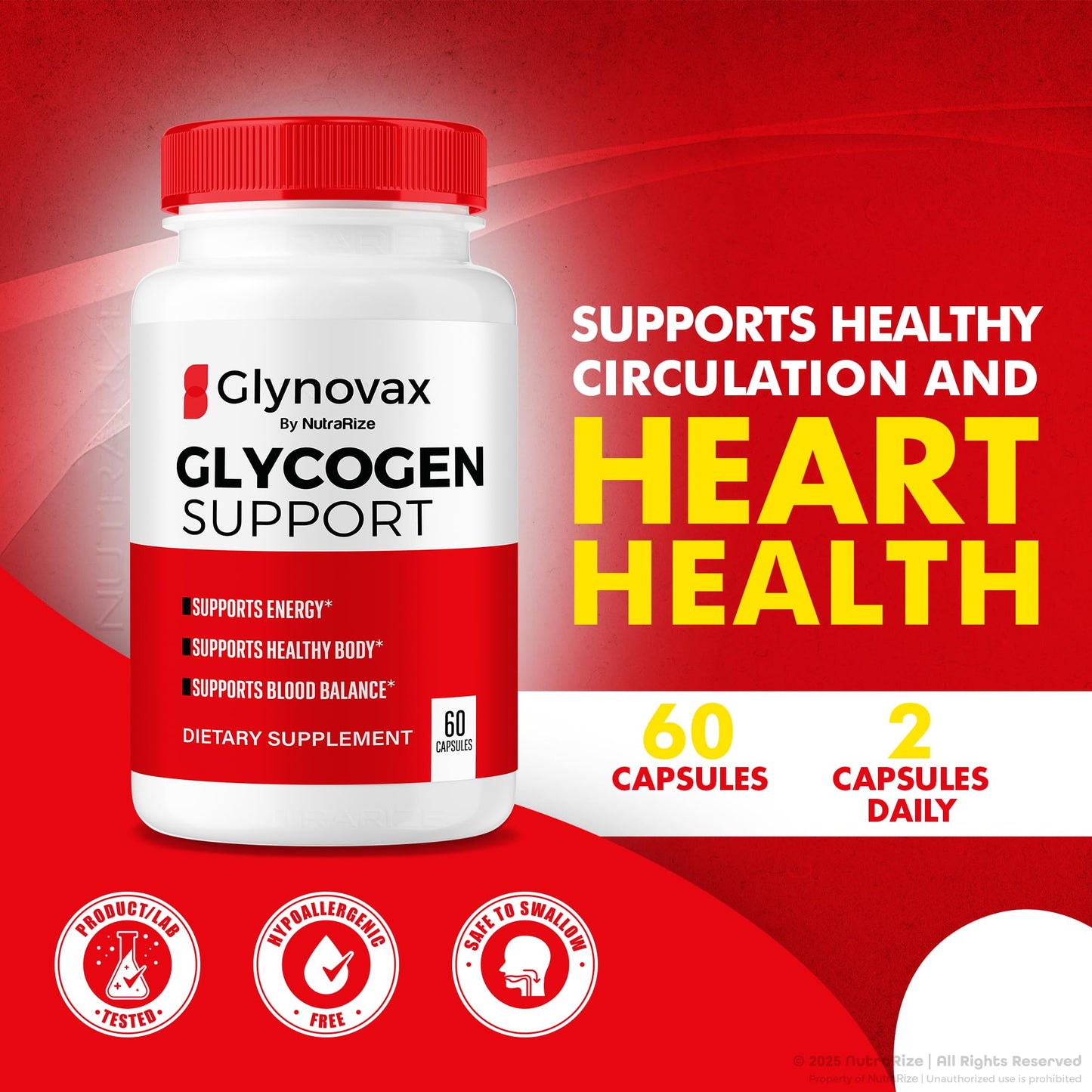 NutraRize Glynovax Glycogen Support Formula Capsules, 120 Capsules