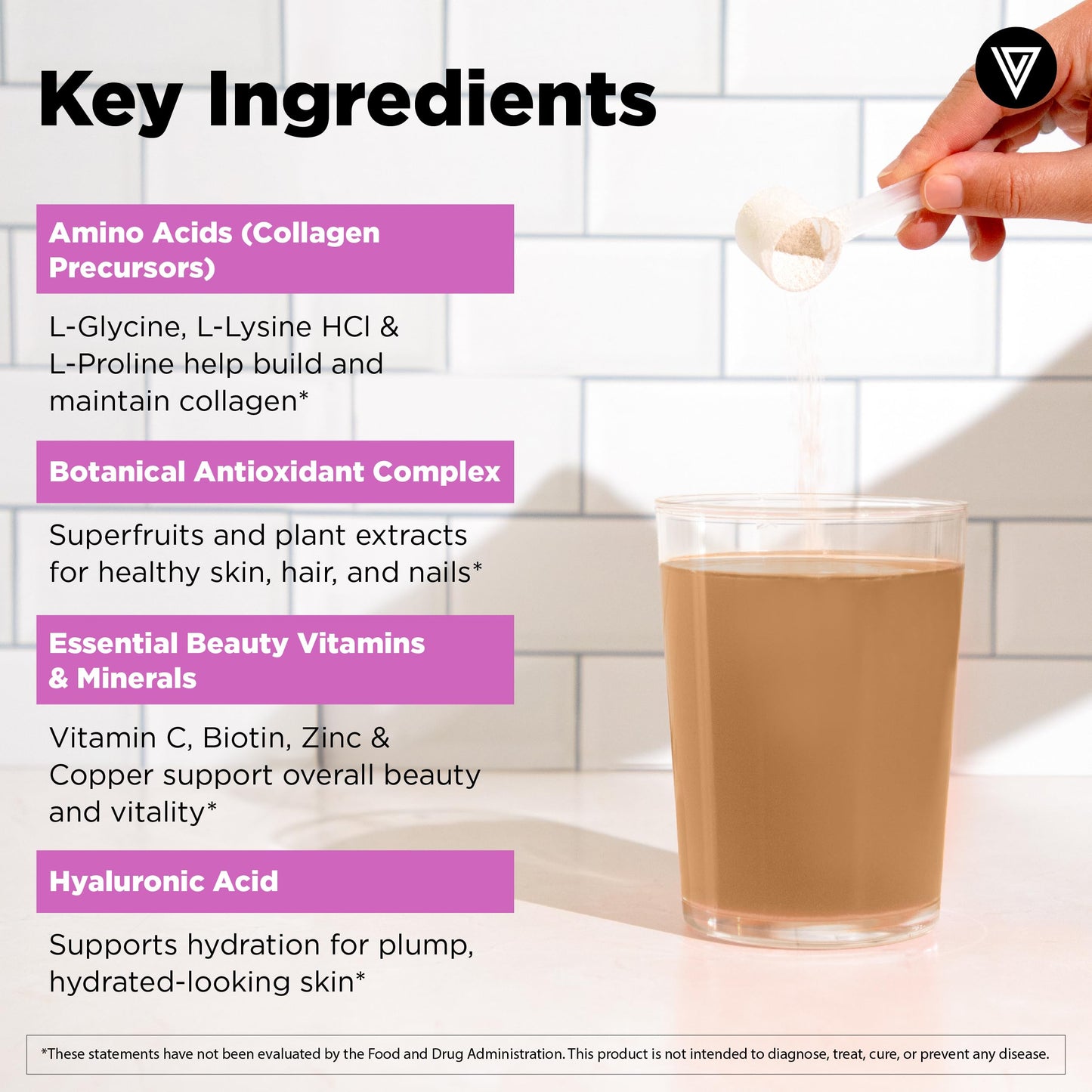 Vital Vitamins Vegan Collagen Booster Powder with Amino Acids & Vitamin C, 5 Ounce