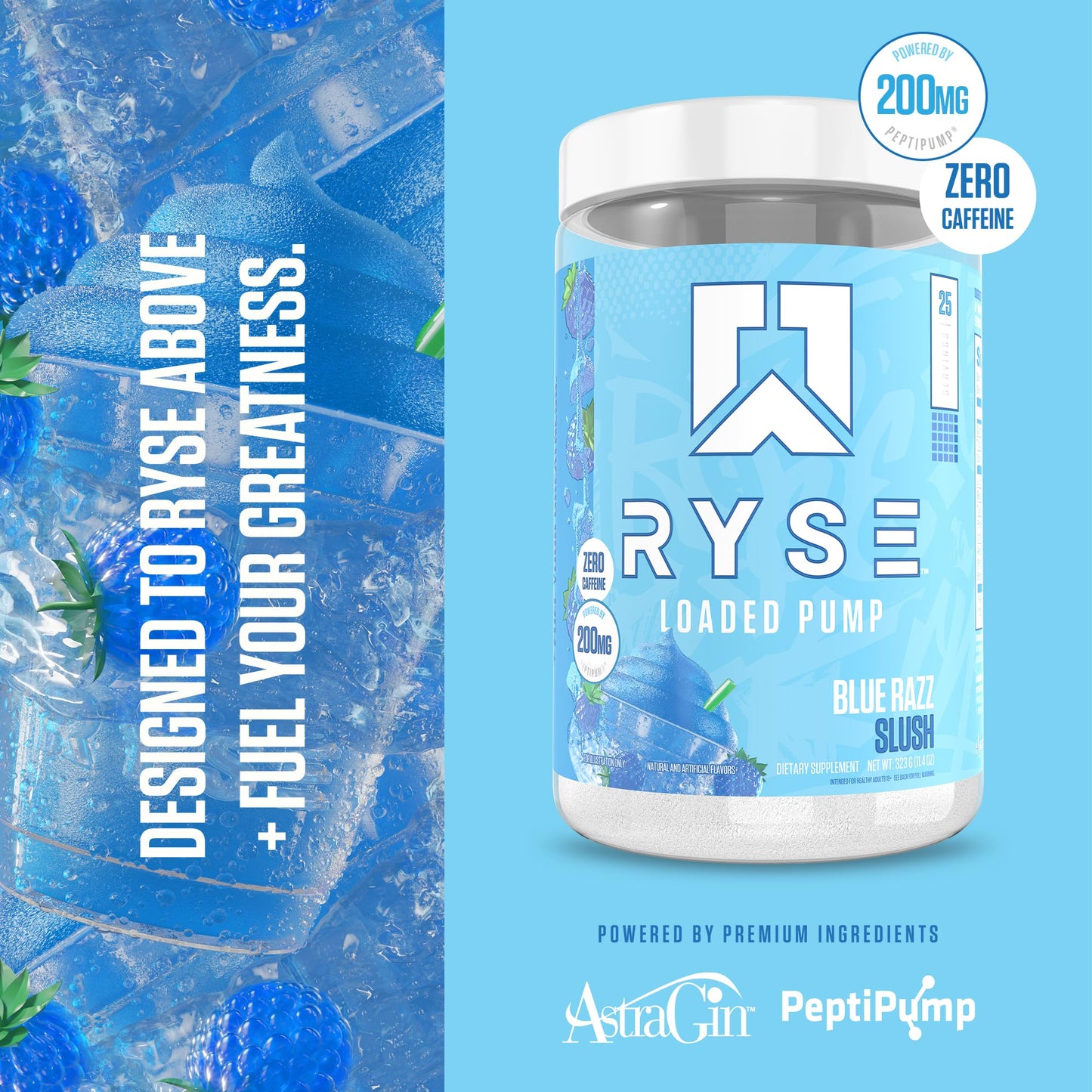 RYSE Up Supplements Ryse Loaded Pump Pre Workout Powder 11.3 oz