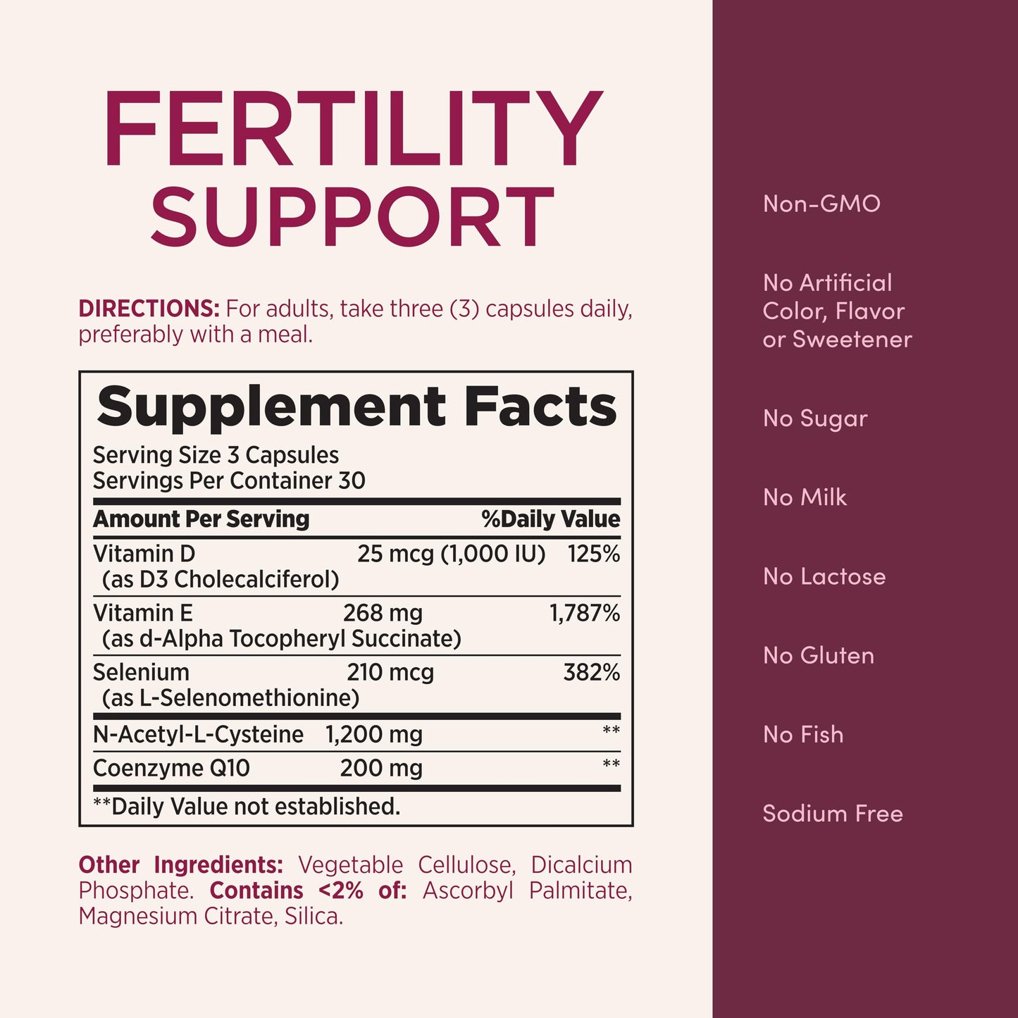 Nature's Bounty Optimal Solutions Fertility Support 90 Capsules