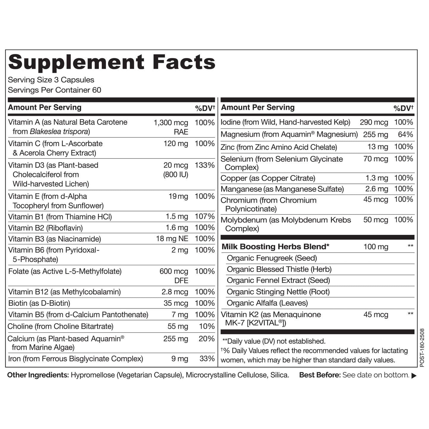 NATURELO Postnatal Multivitamin Capsules 360 Count