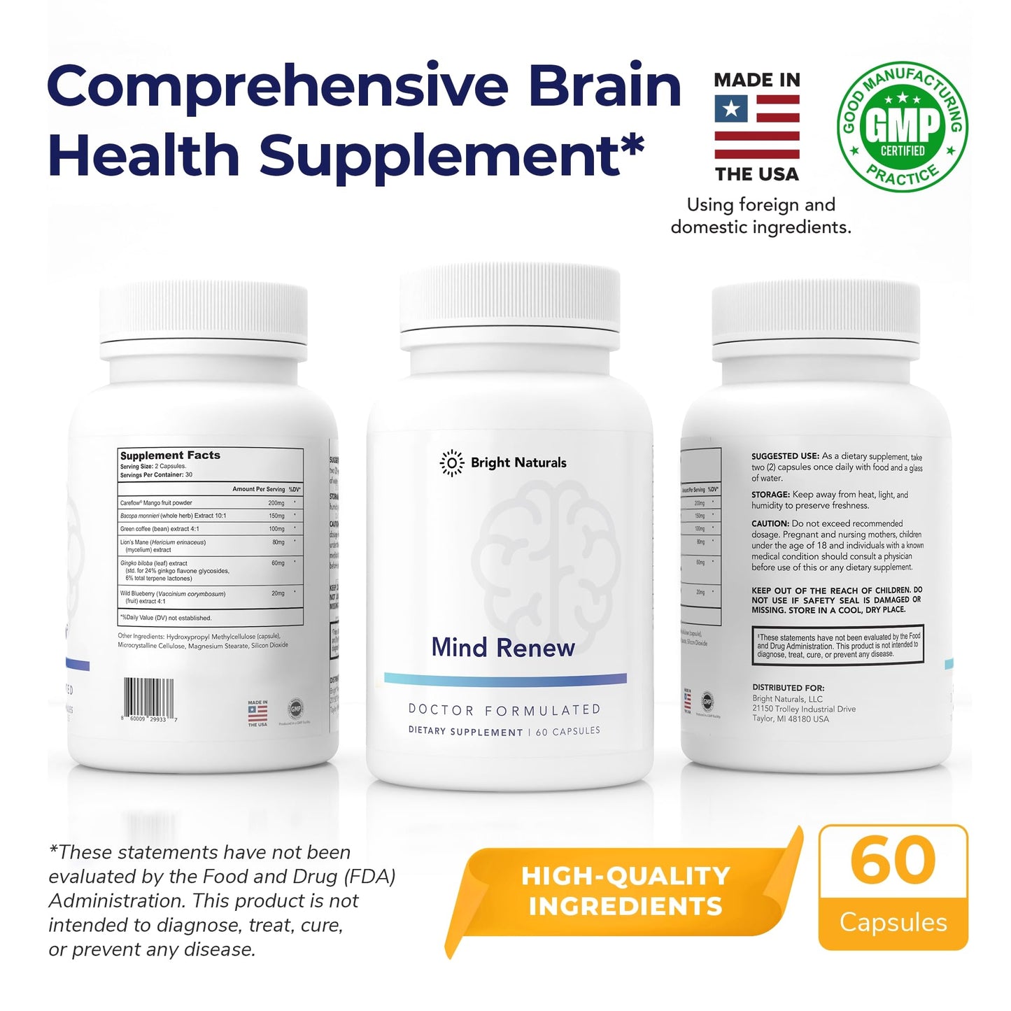 Bright Naturals Mind Renew Capsule, 60 Capsules