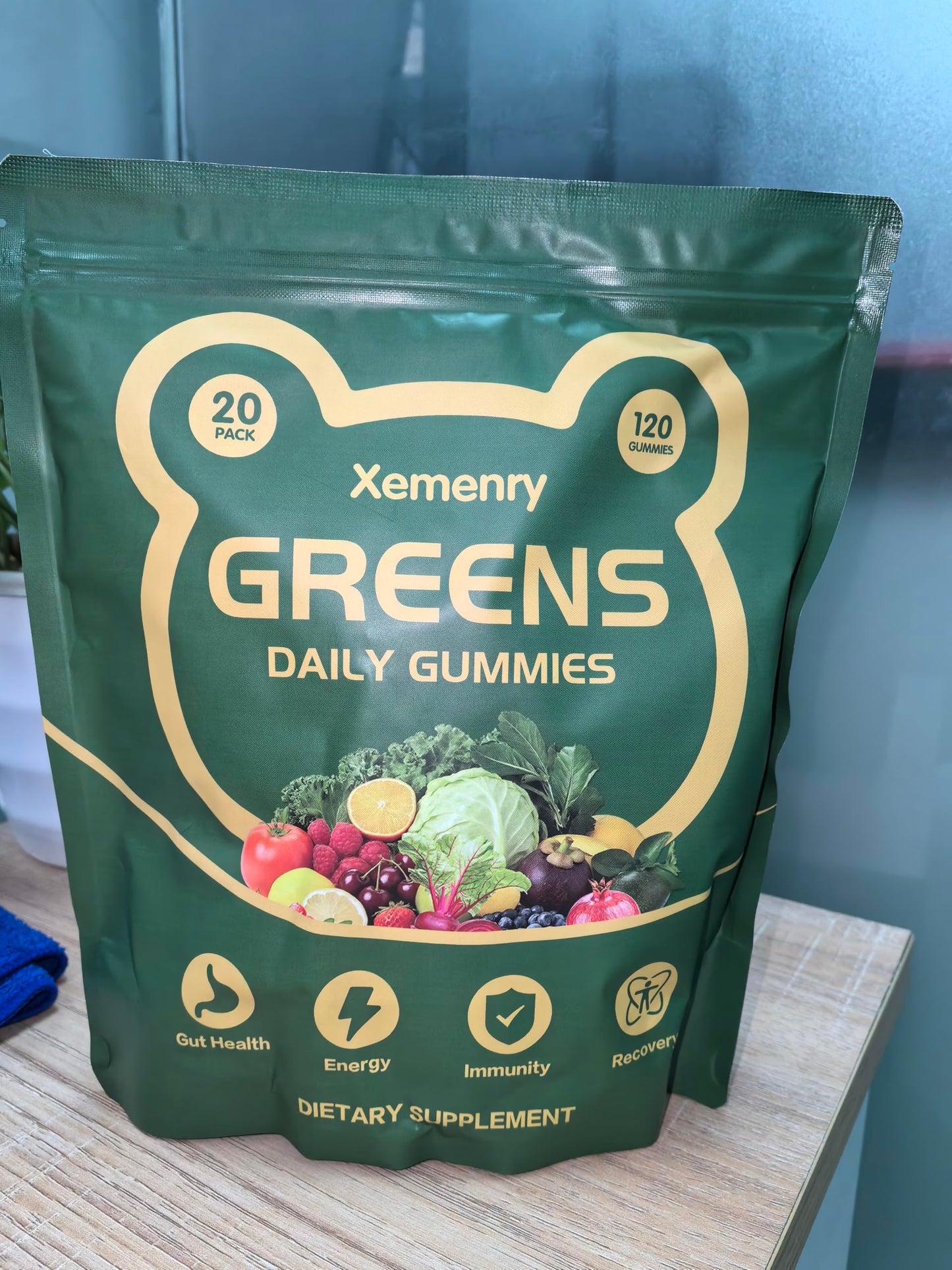Xemenry Super Greens Multivitamin Gummies 120 Count
