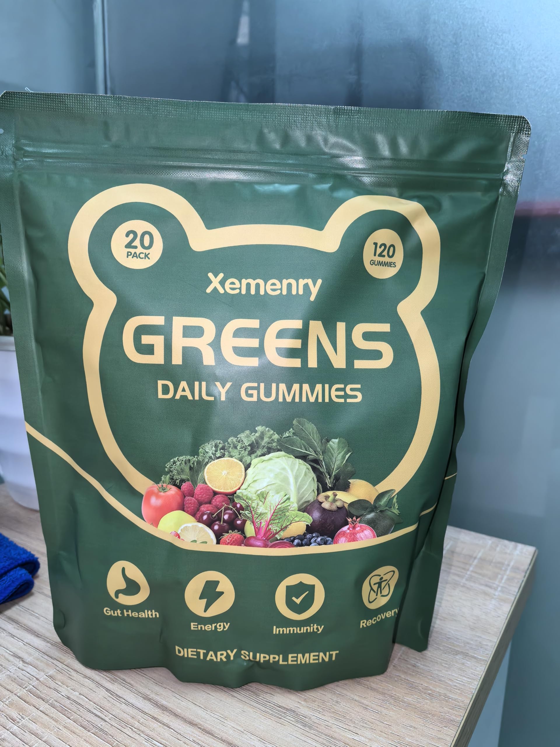 Xemenry Super Greens Multivitamin Gummies 120 Count