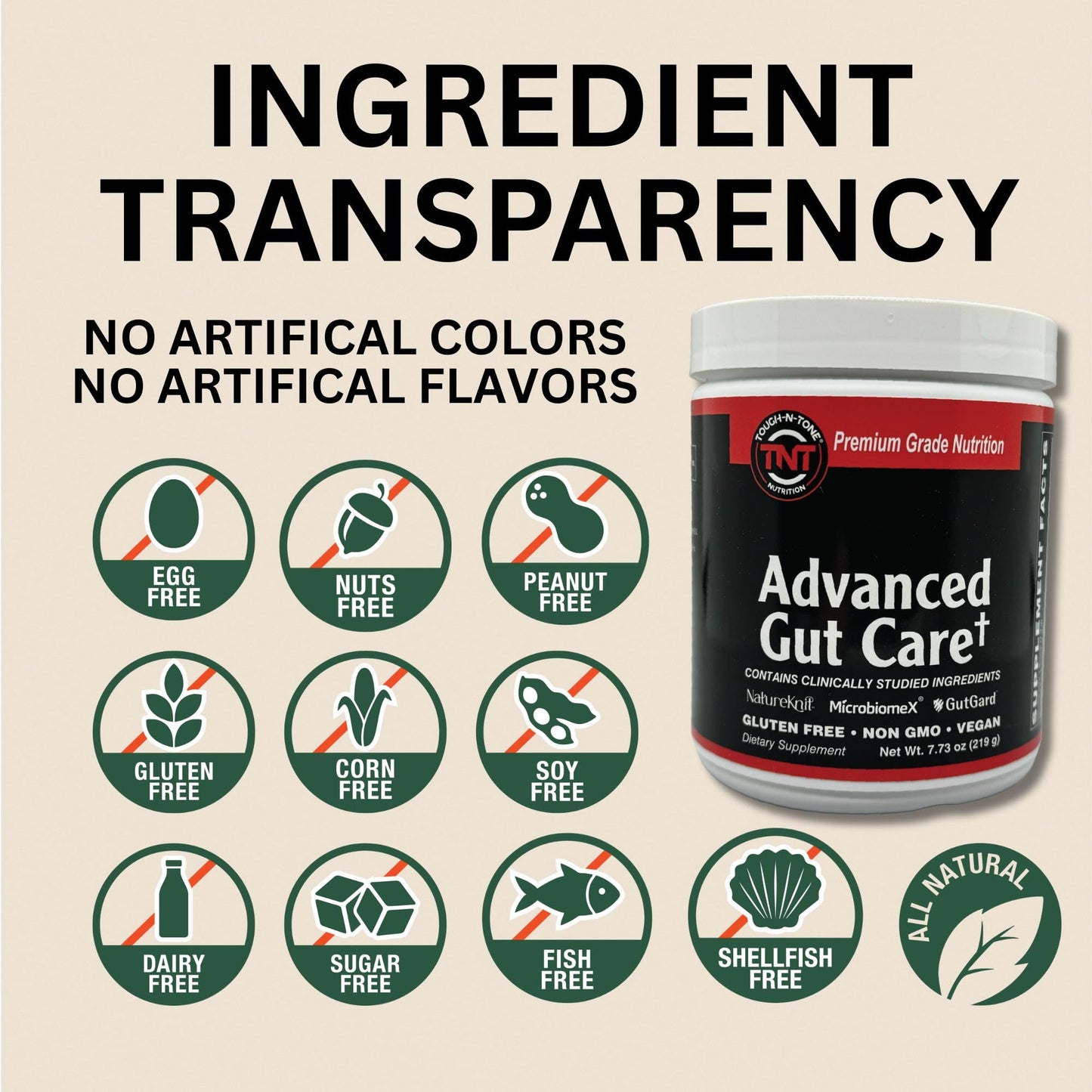 TOUGH-N-TONE Advanced Gut Care Health Powder 7.73 Ounce