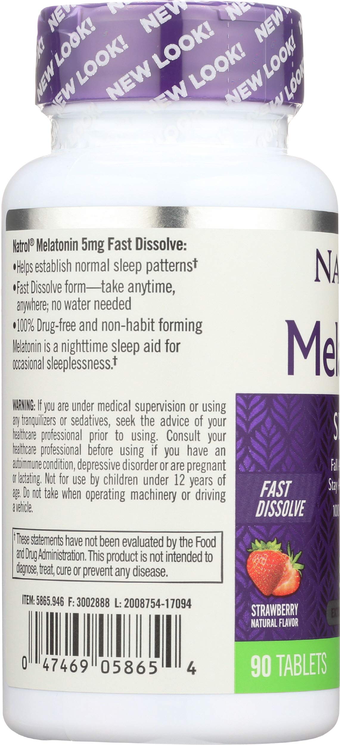 Natrol Melatonin Fast Dissolve 5 mg Tablet, 90 Tablets