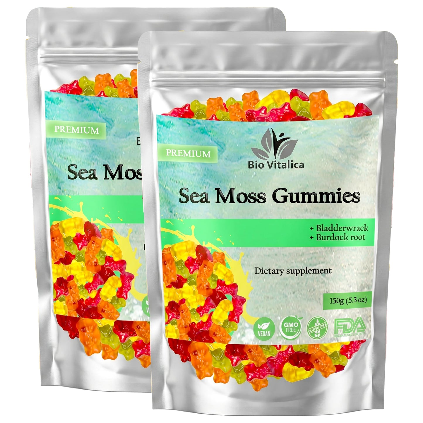 BIO VITALICA Sea Moss Gummies Chewable 100 Gummies