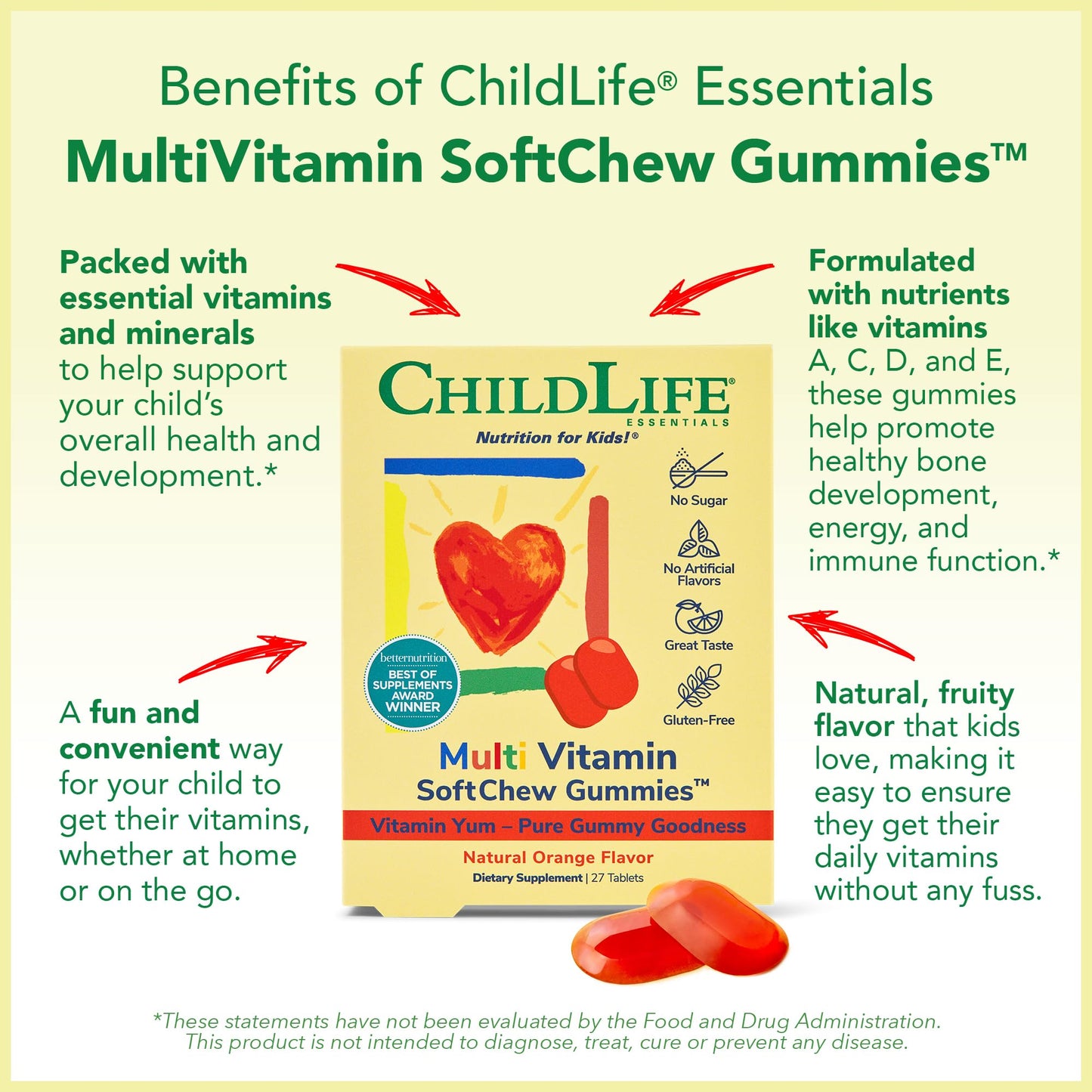 CHILDLIFE ESSENTIALS Kids Multivitamin SoftChew Gummies, Gummy, 27 Count
