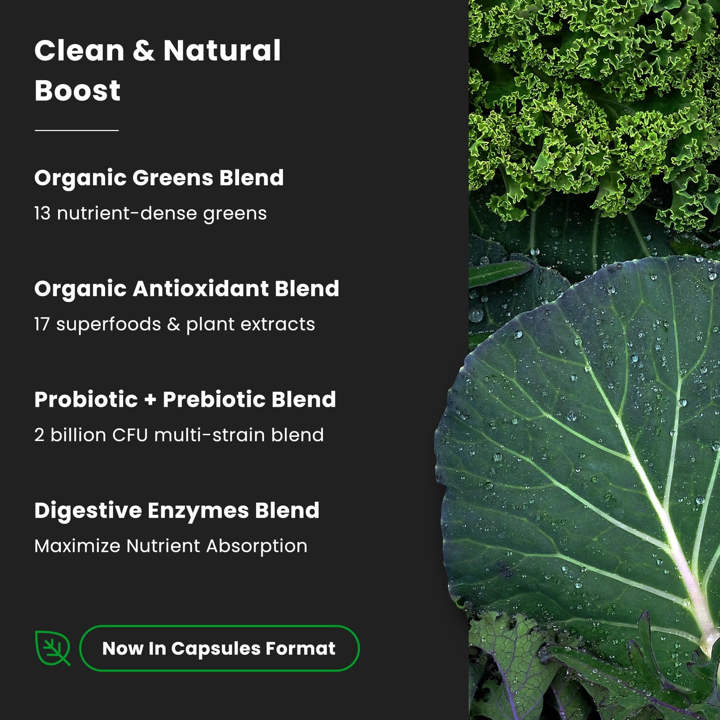 NutraChamps Organic Super Greens Capsules 150 Count