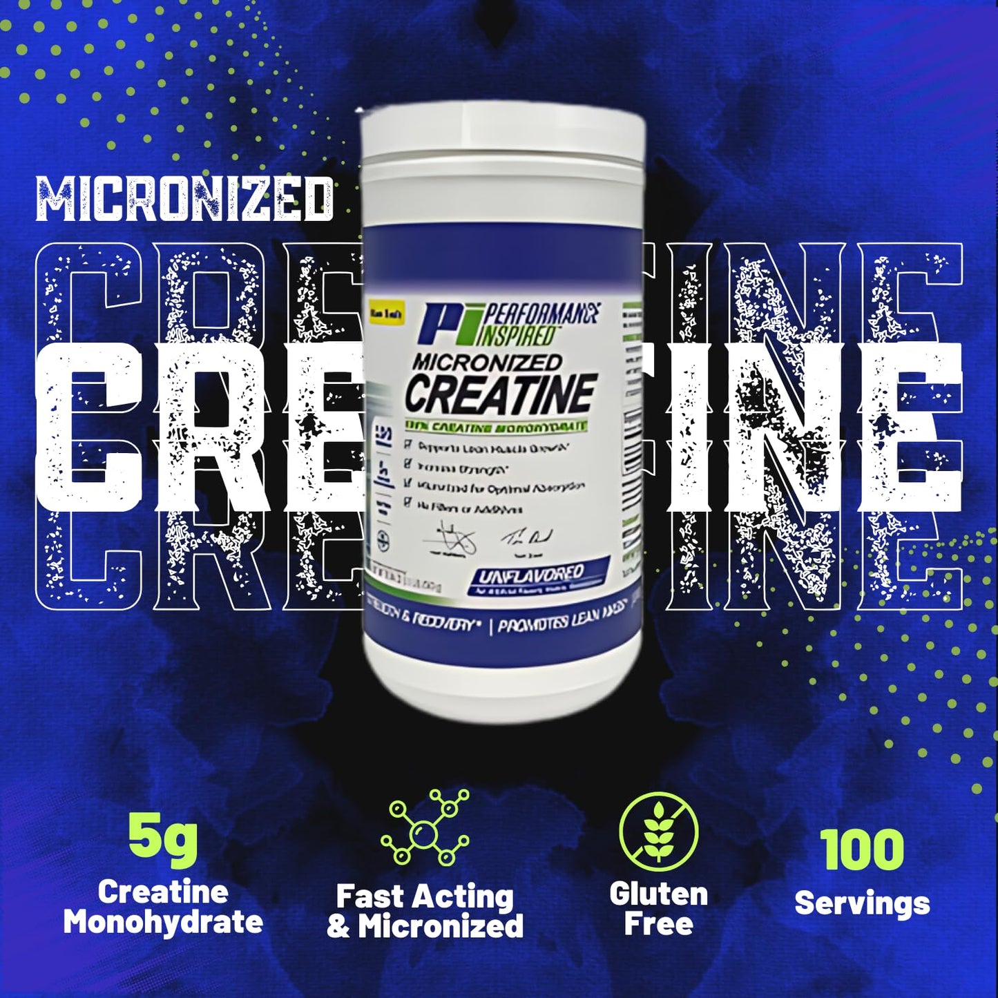 Performance Inspired Micronized Creatine Monohydrate Powder 17.637 oz