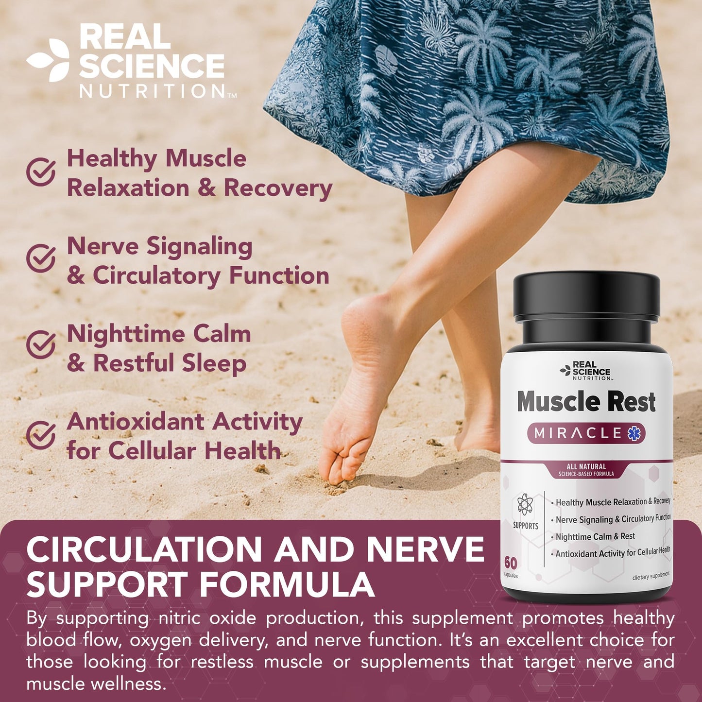 Real Science Nutrition Muscle Rest Capsules 60 Count