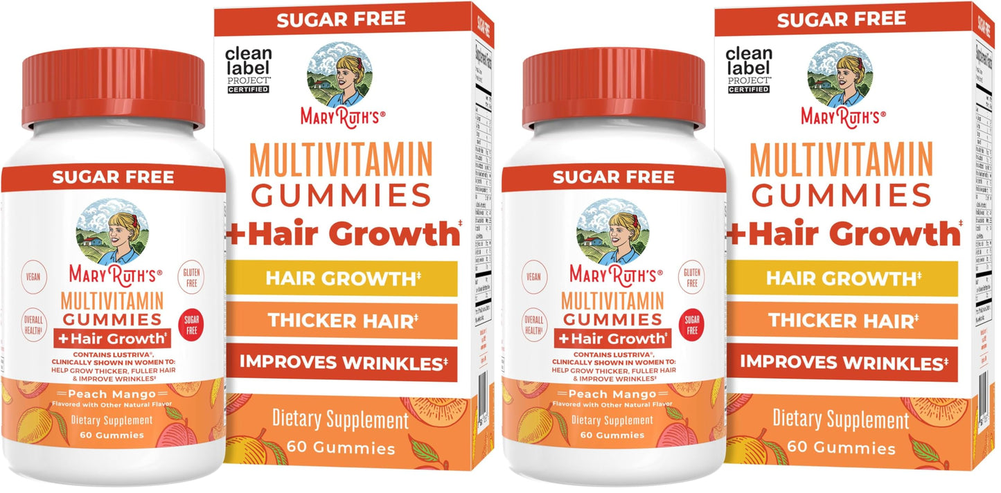 MARYRUTH'S Multivitamin + Hair Growth Gummies 120 Count