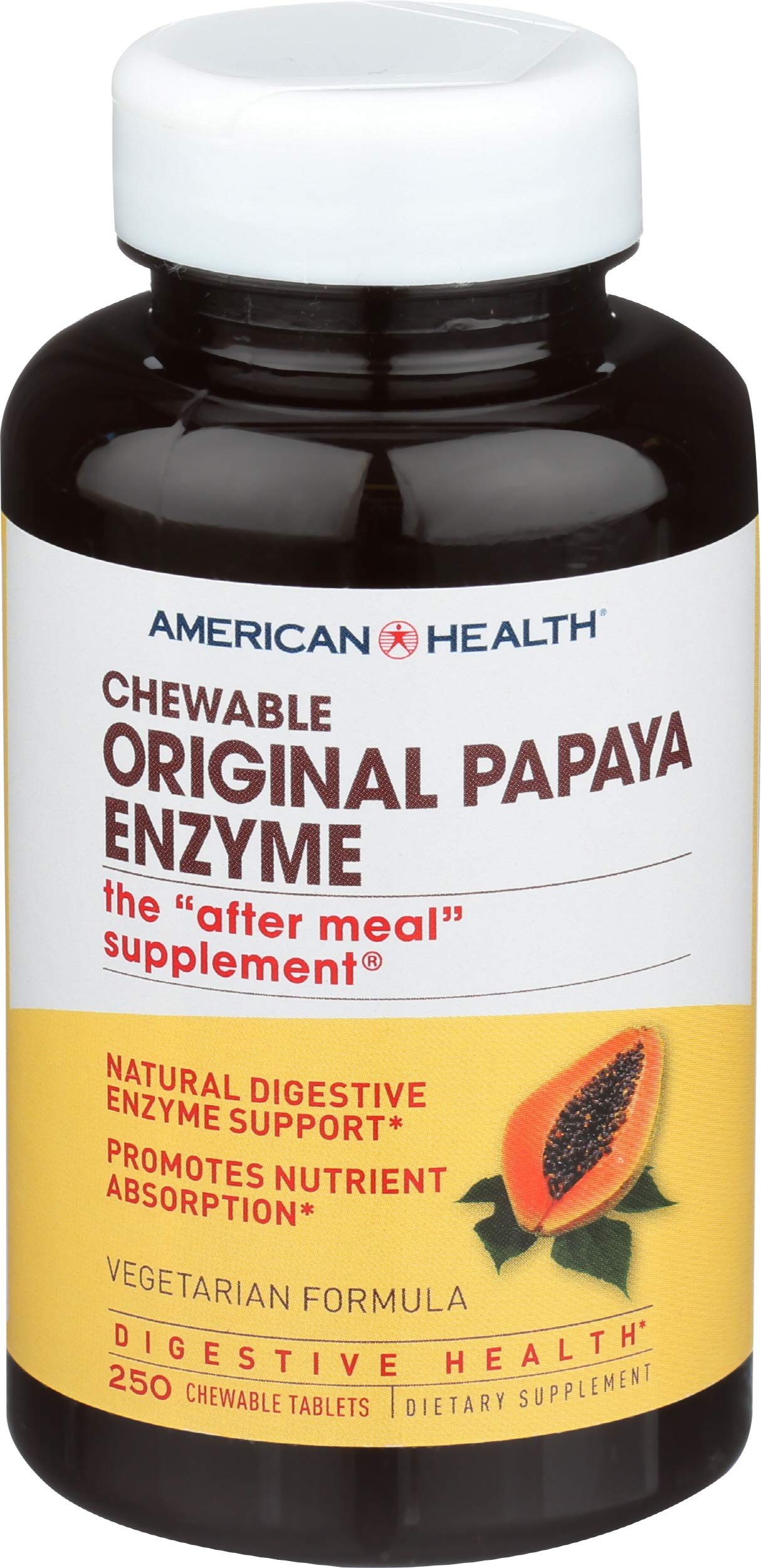 American Health Original Papaya Enzyme Chewables, 250 Count