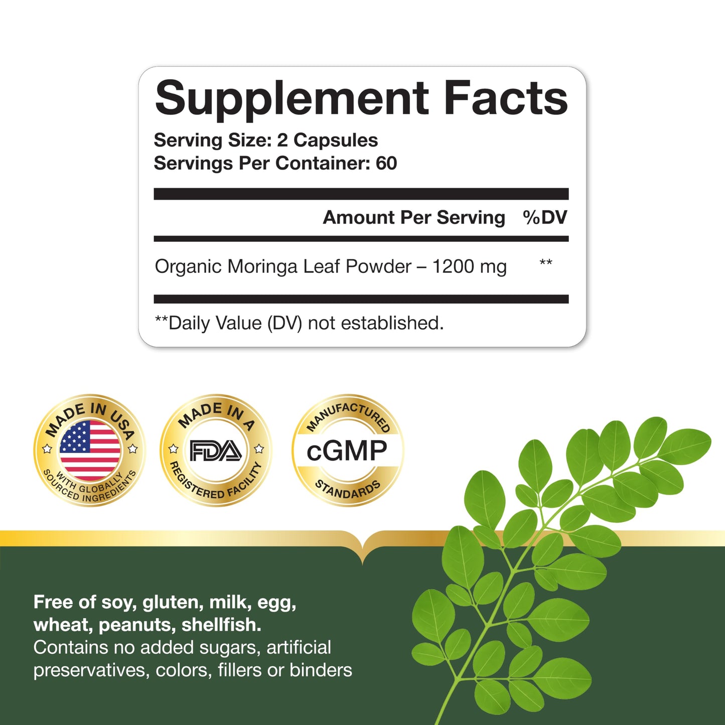 Nature At Best Moringa Organic Capsules 120 Capsules