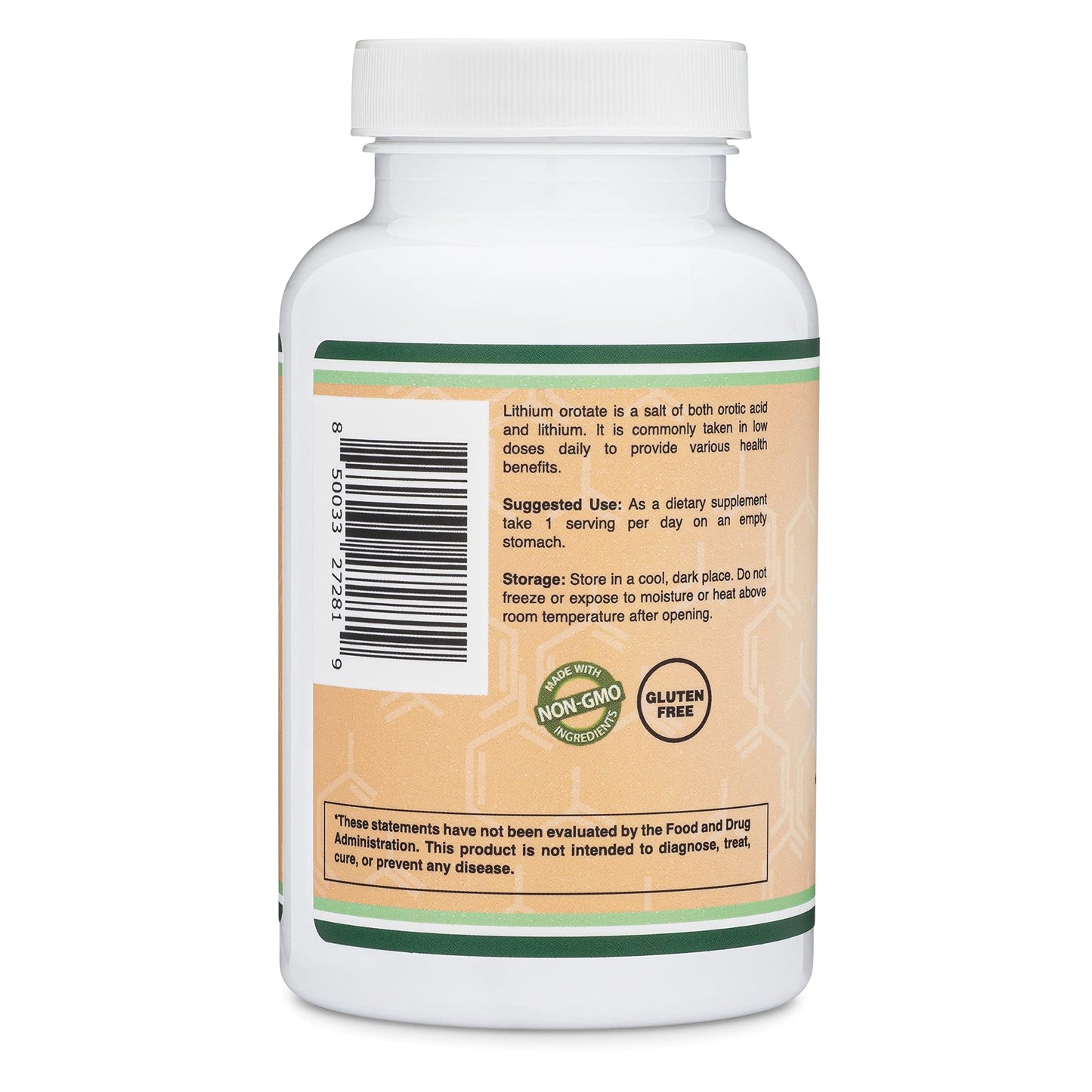 Double Wood Supplements Lithium Orotate 5mg Elemental Lithium for Cognition and Brain Health Capsules, 210