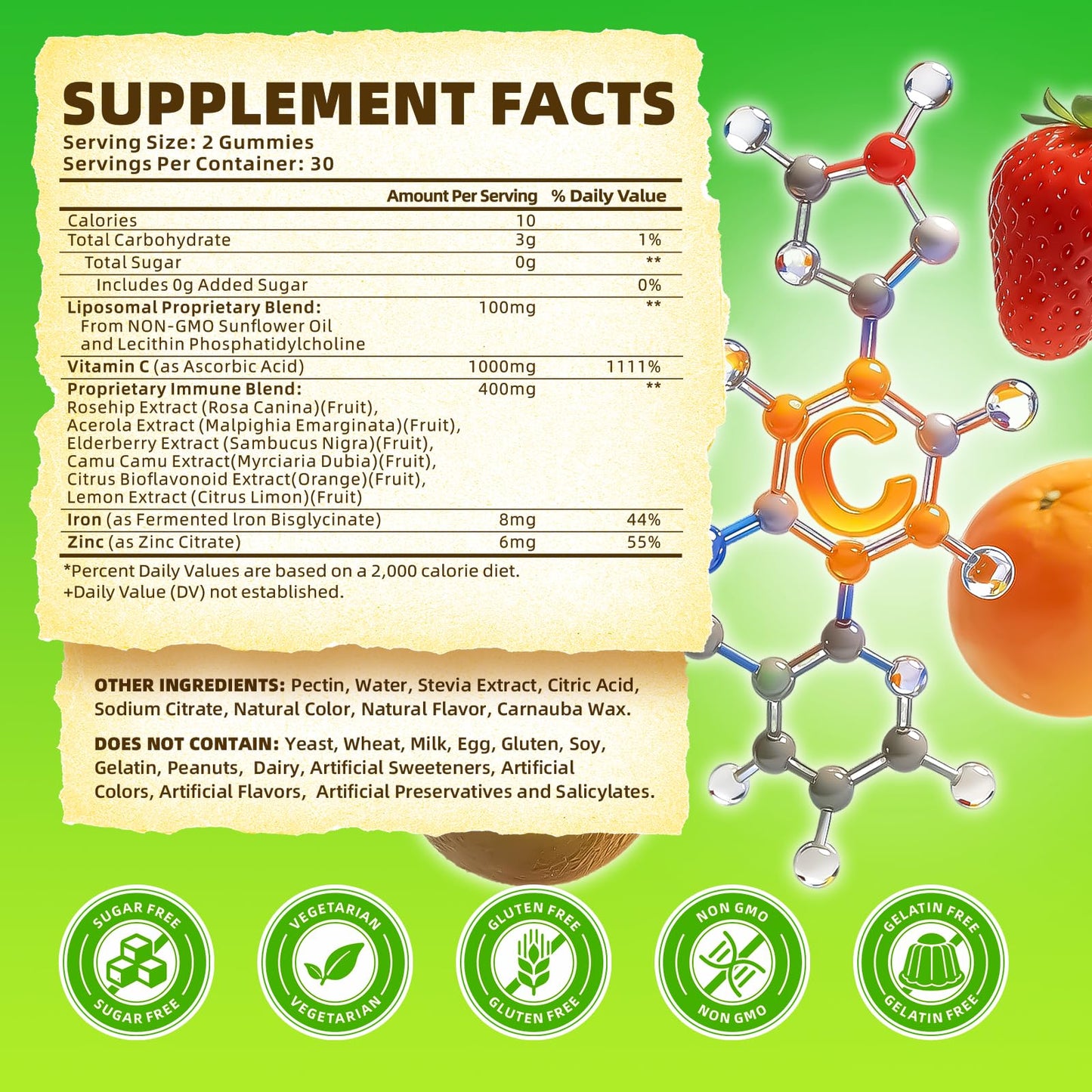Softbear Liposomal Vitamin C Gummies for Adults & Kids 1000mg, 120 Count