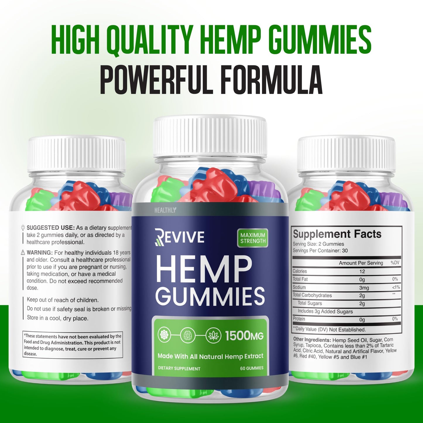 Purvia Revive Hemp Gummies 60 Gummies