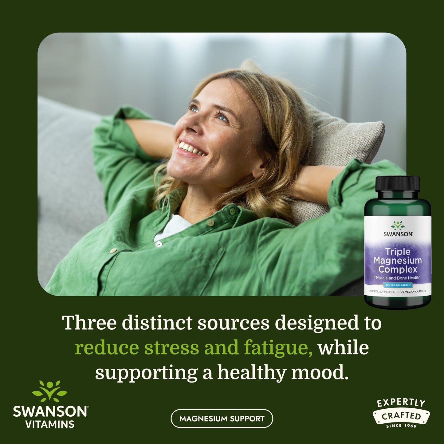 Swanson Triple Magnesium Complex Capsules, 100 Capsules