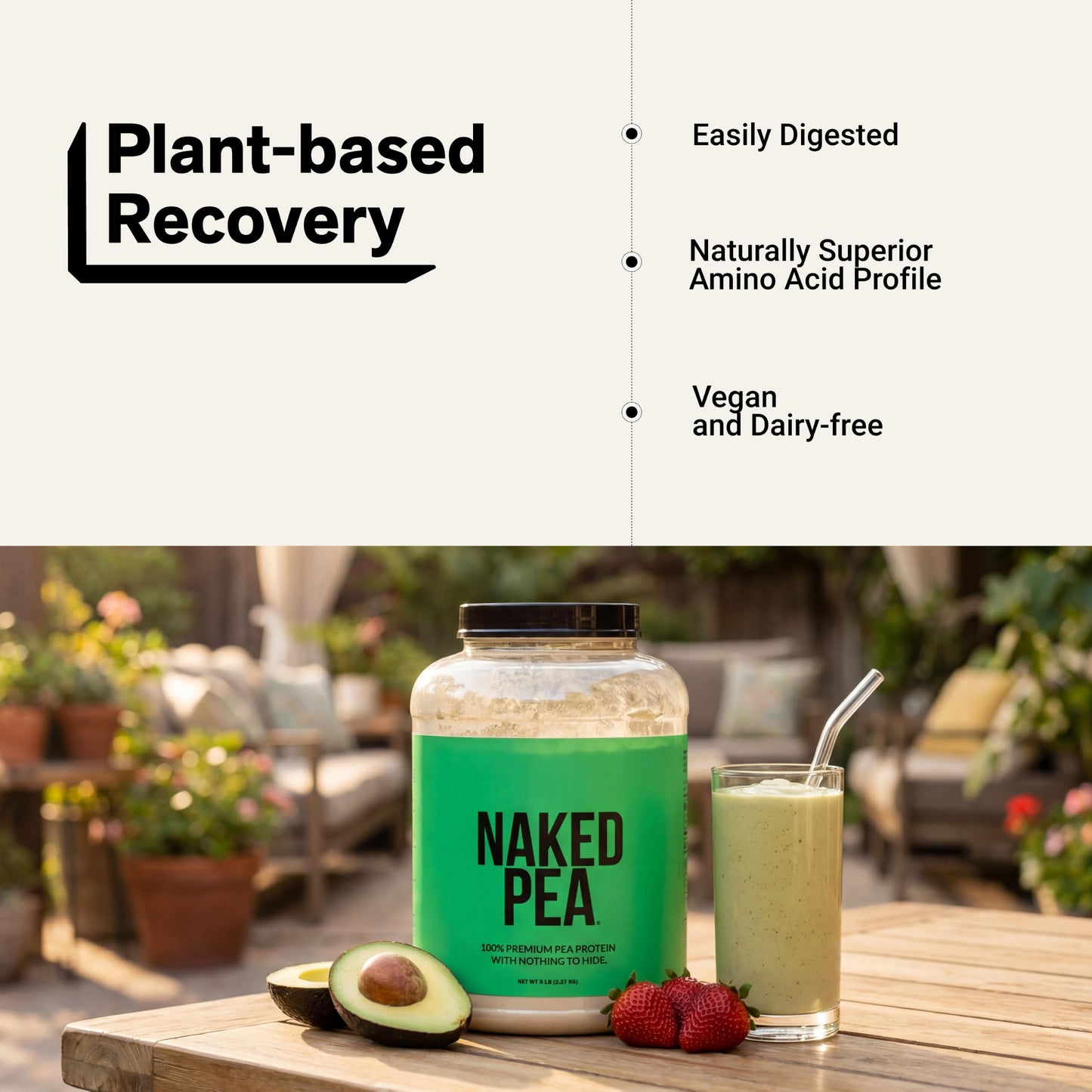 NAKED Pea Protein Powder, 5 lb, 80 Servings