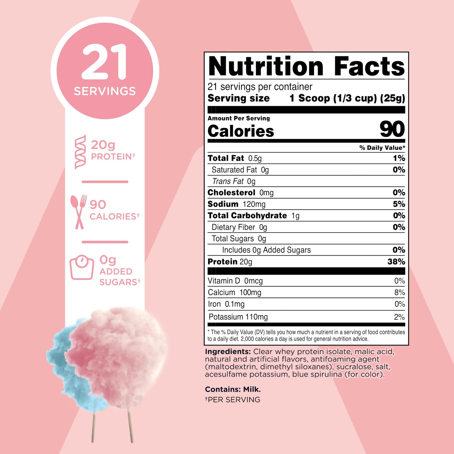TransformHQ Clear Protein Powder (Cotton Candy) 18.8 oz