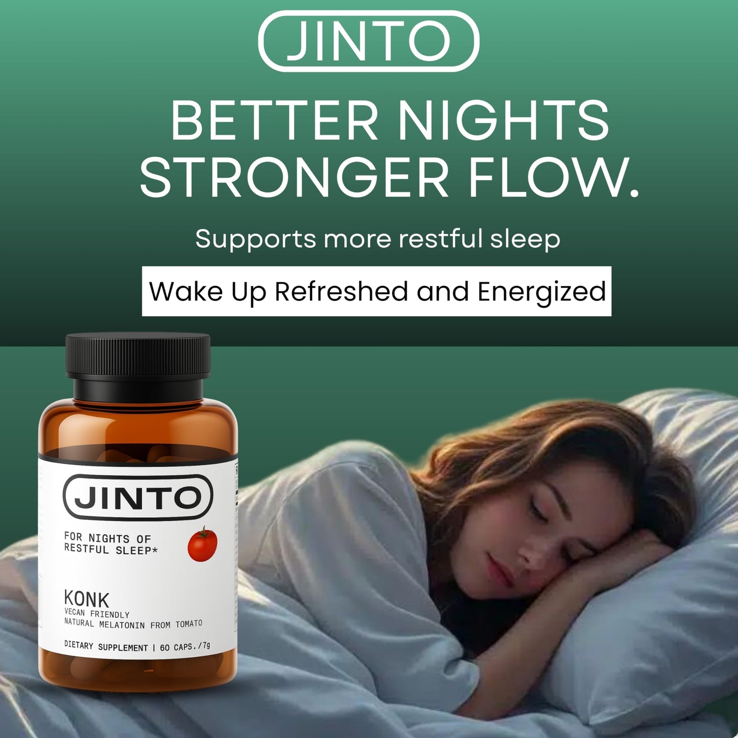 JINTO Melatonin Sleep Capsules, 60 Count