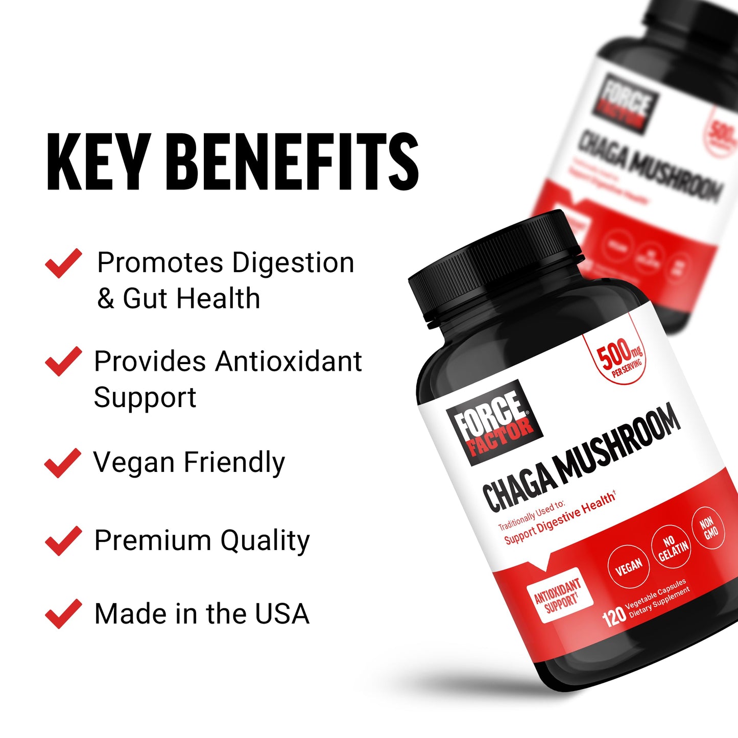 Force Factor Chaga Mushrooms Capsules 120 Count
