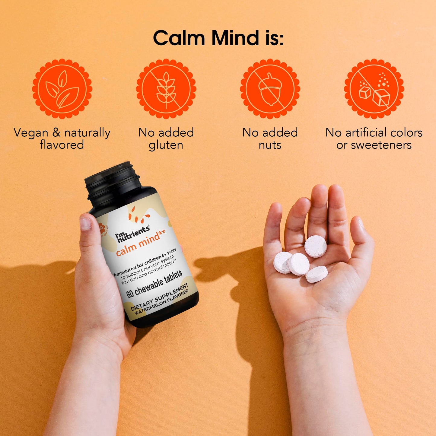 I'm Nutrients Calm Mind Saffron & Magnesium for Kids 60 Chewable Tablets