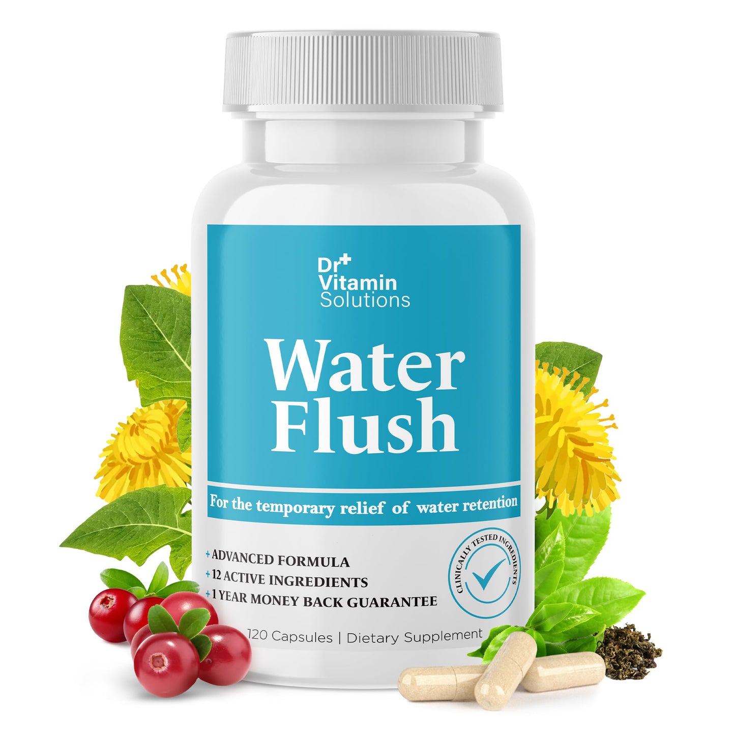 DR VITAMIN SOLUTIONS Diuretic Water Pills for Weight Control Capsules 120